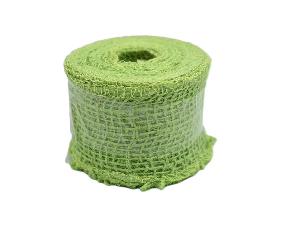 Juta obszywana, 9x8,5cm/5mb, 260g/m2, seledynowa