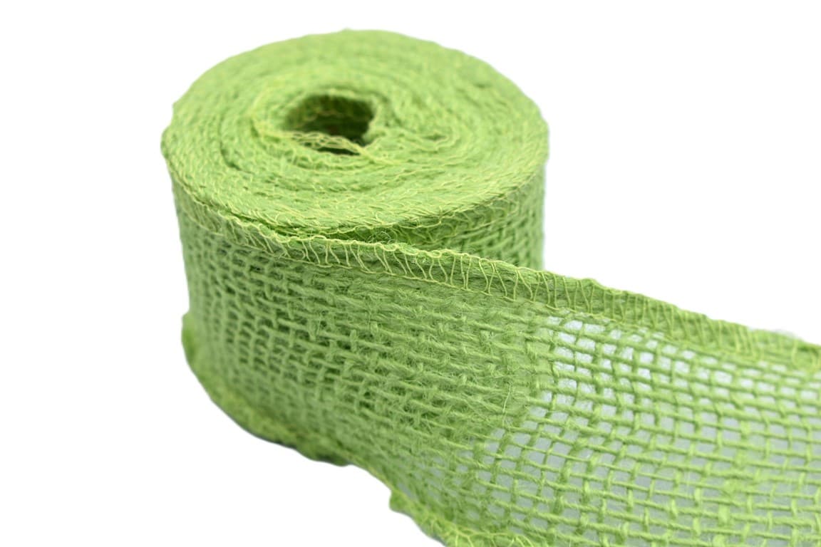 Juta obszywana, 9x8,5cm/5mb, 260g/m2, seledynowa