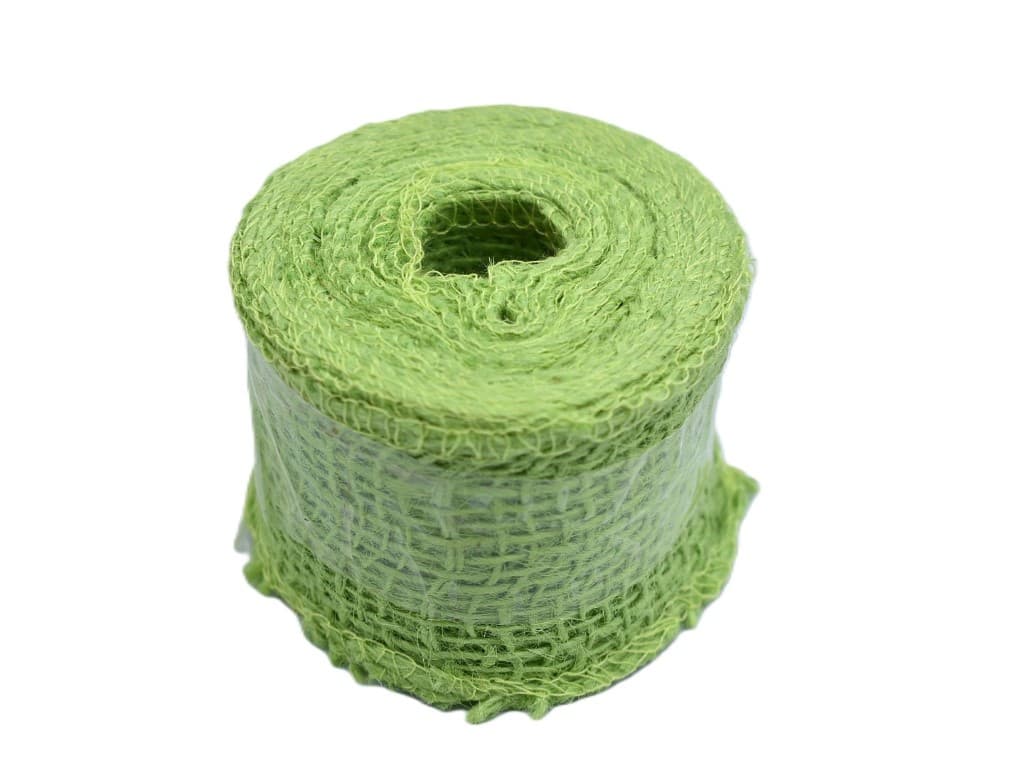 Juta obszywana, 9x8,10cm/5mb, 260g/m2, seledynowa