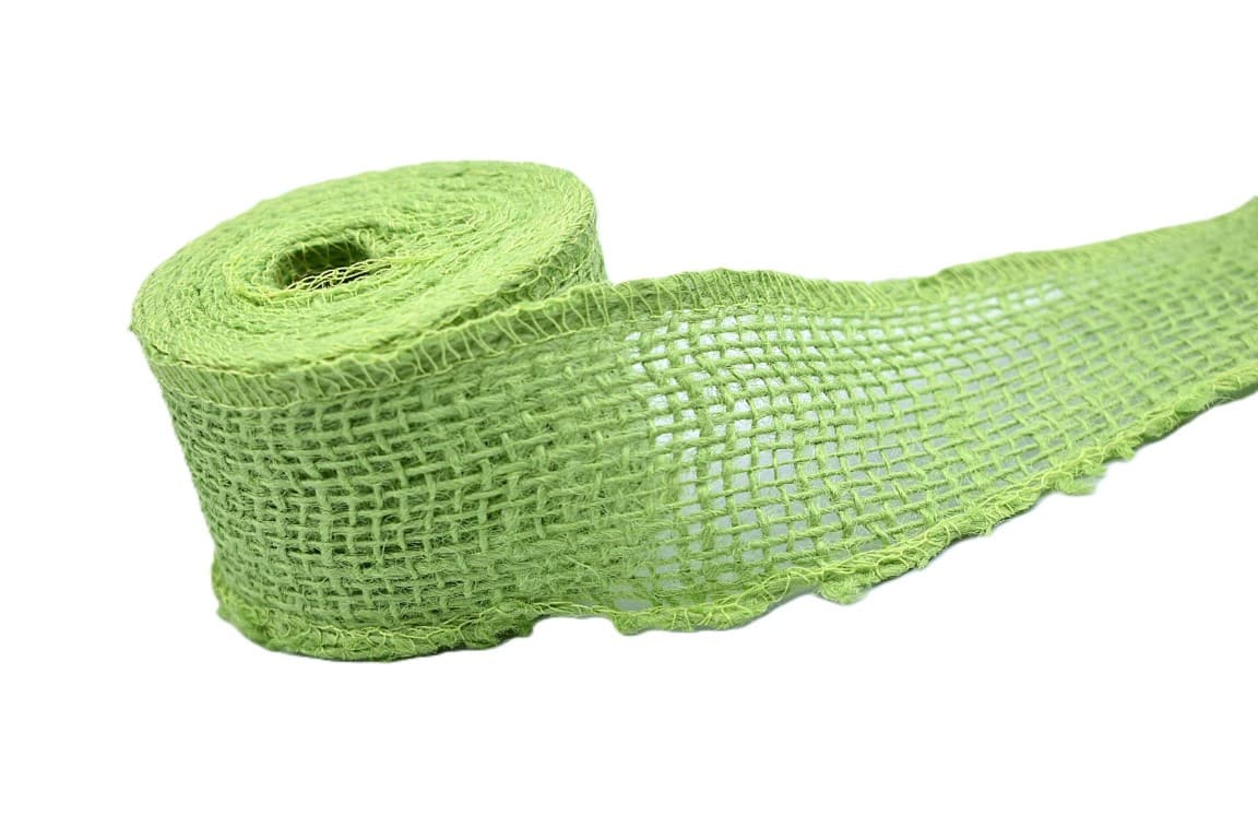 Juta obszywana, 9x8,10cm/5mb, 260g/m2, seledynowa