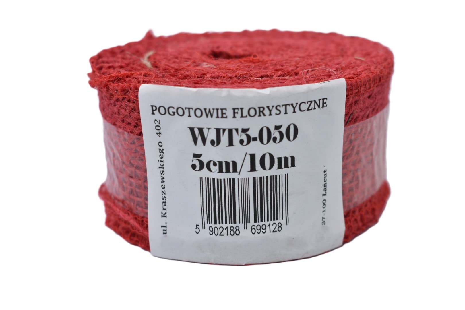 Wstążka jutowa, 9x8, 5cm/10mb, 260g/m2, czerwona