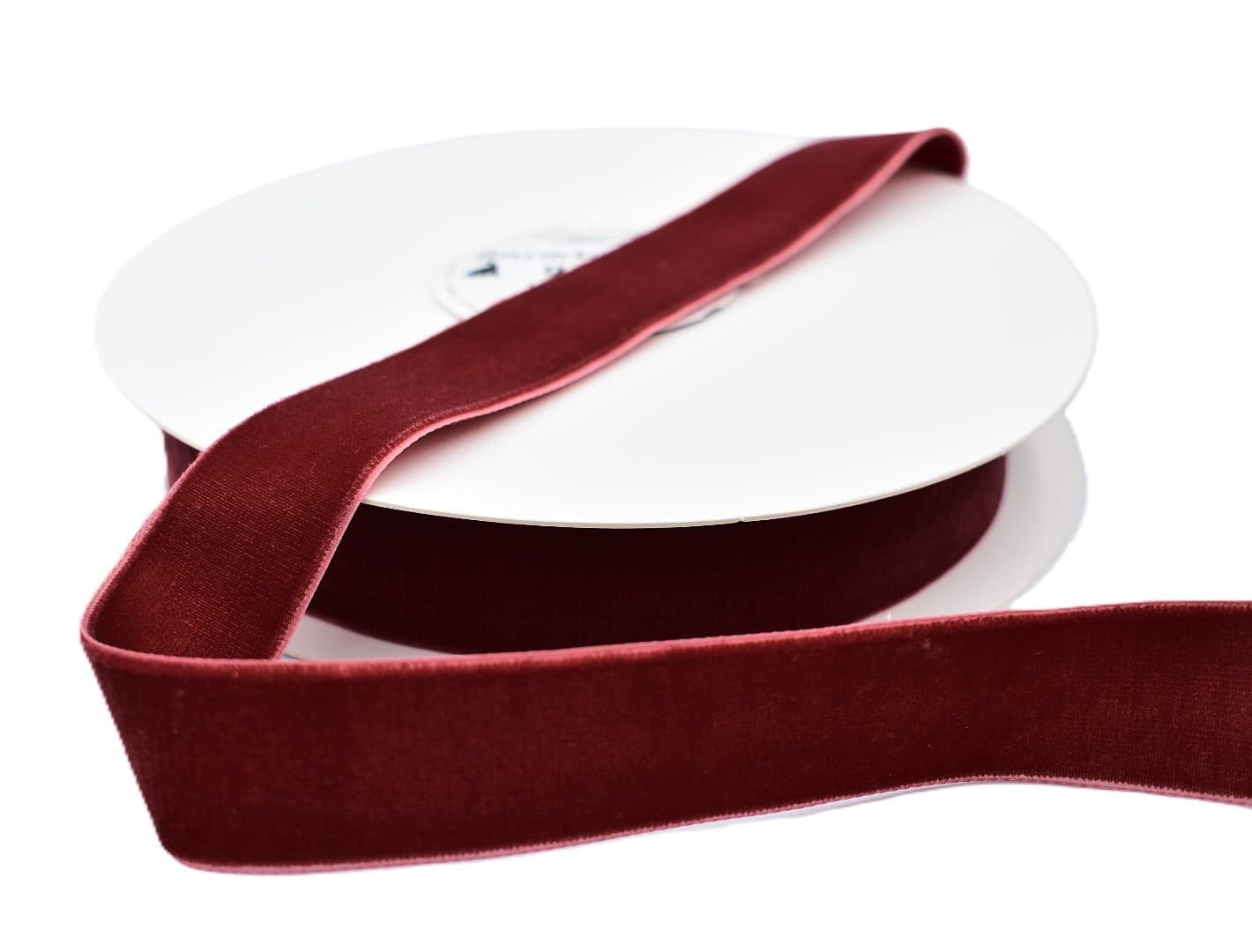 Wstążka velvetowa dwustronna, 25mm/9mb, bordowa