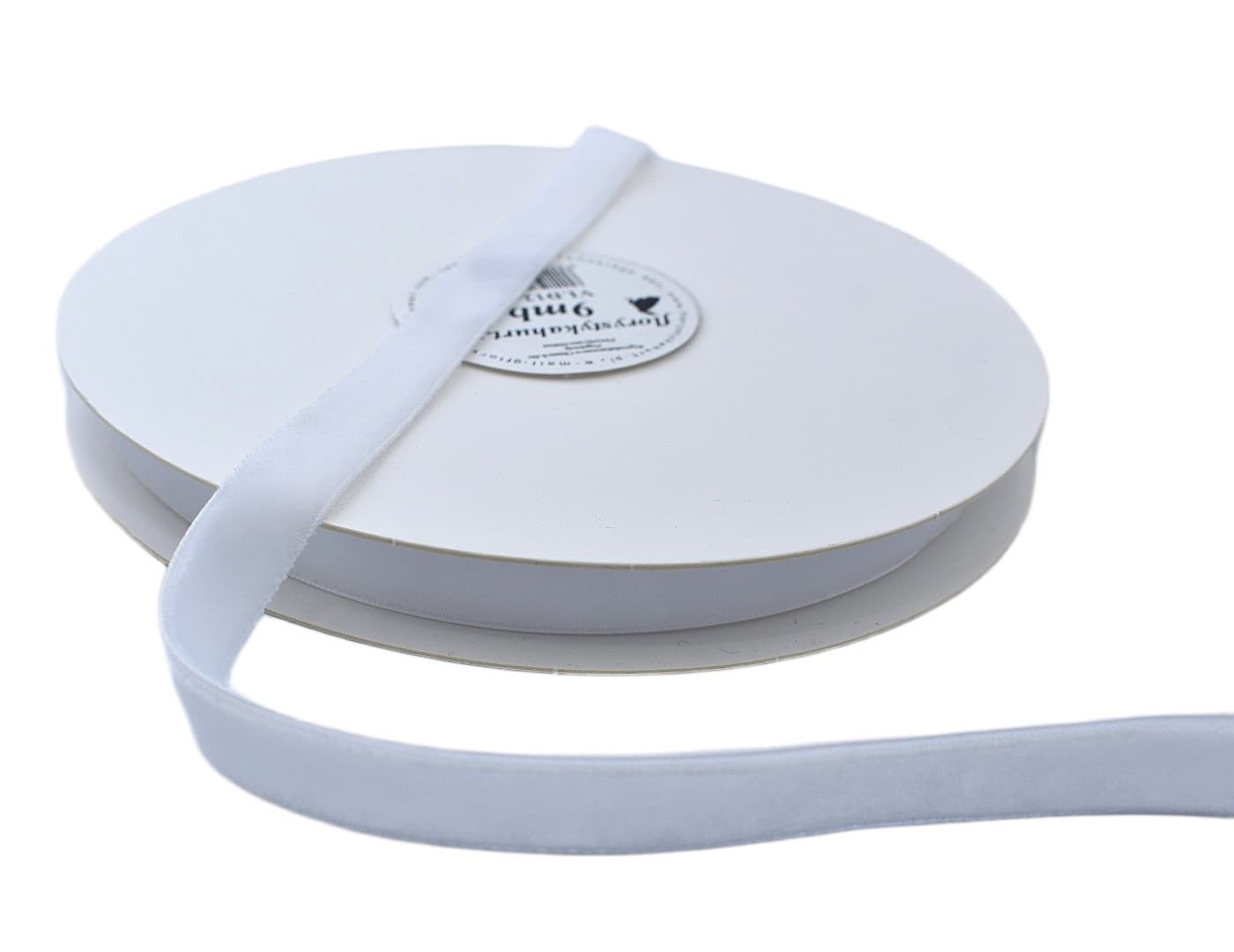 Wstążka velvetowa dwustronna, 12mm/9mb, biała