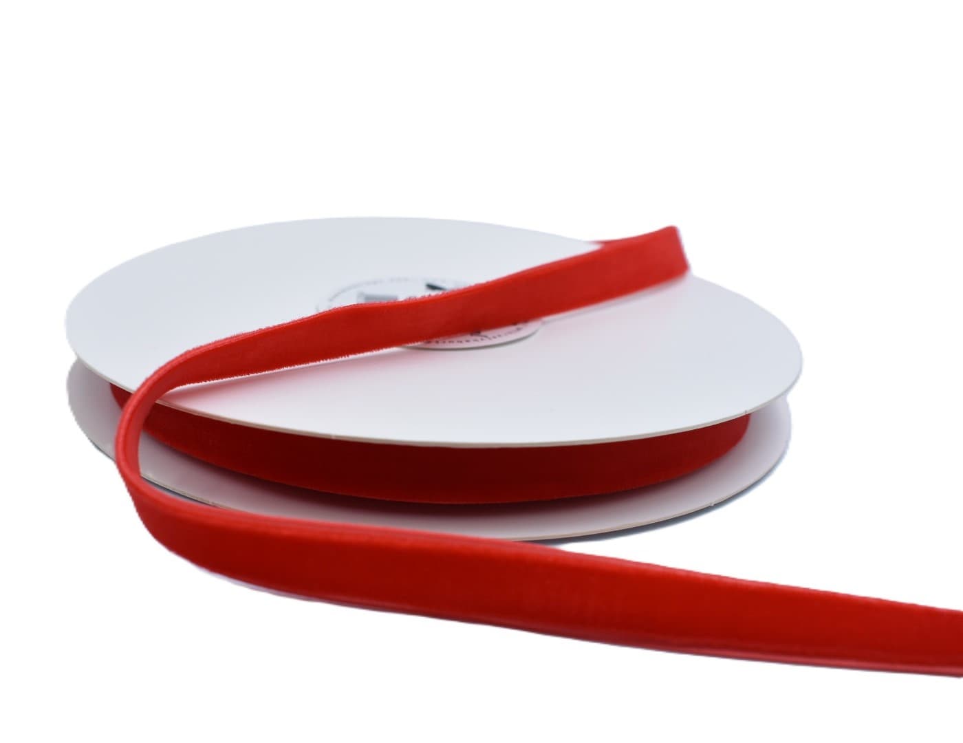Wstążka velvetowa dwustronna, 12mm/9mb, czerwona