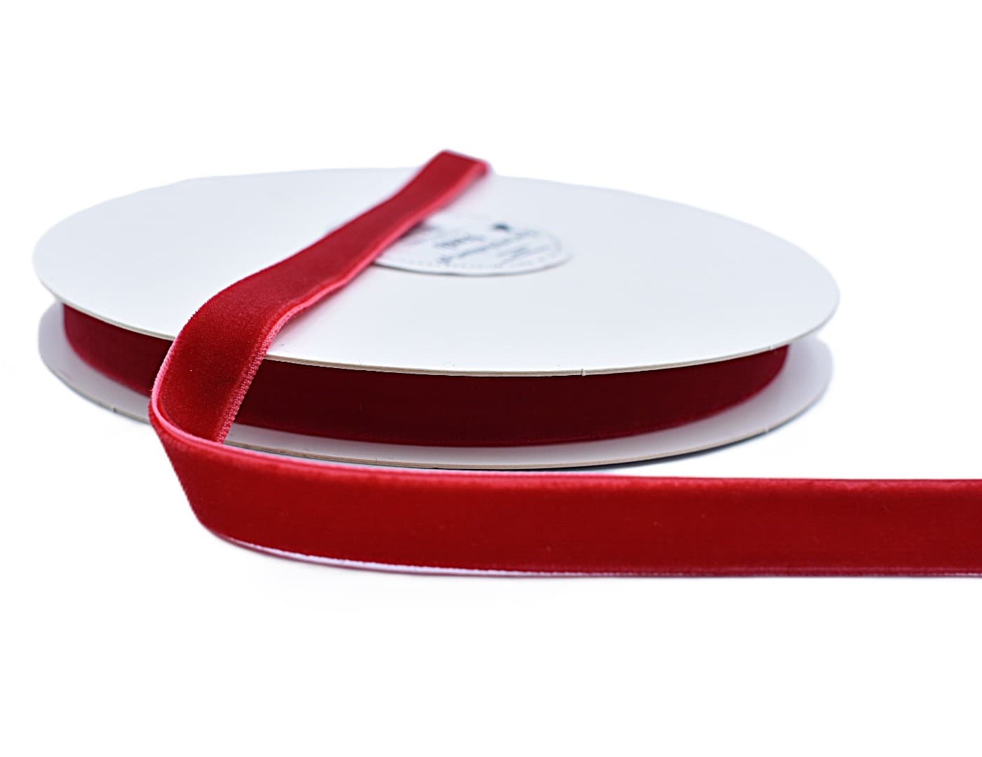 Wstążka velvetowa dwustronna, 12mm/9mb, c.czerwona