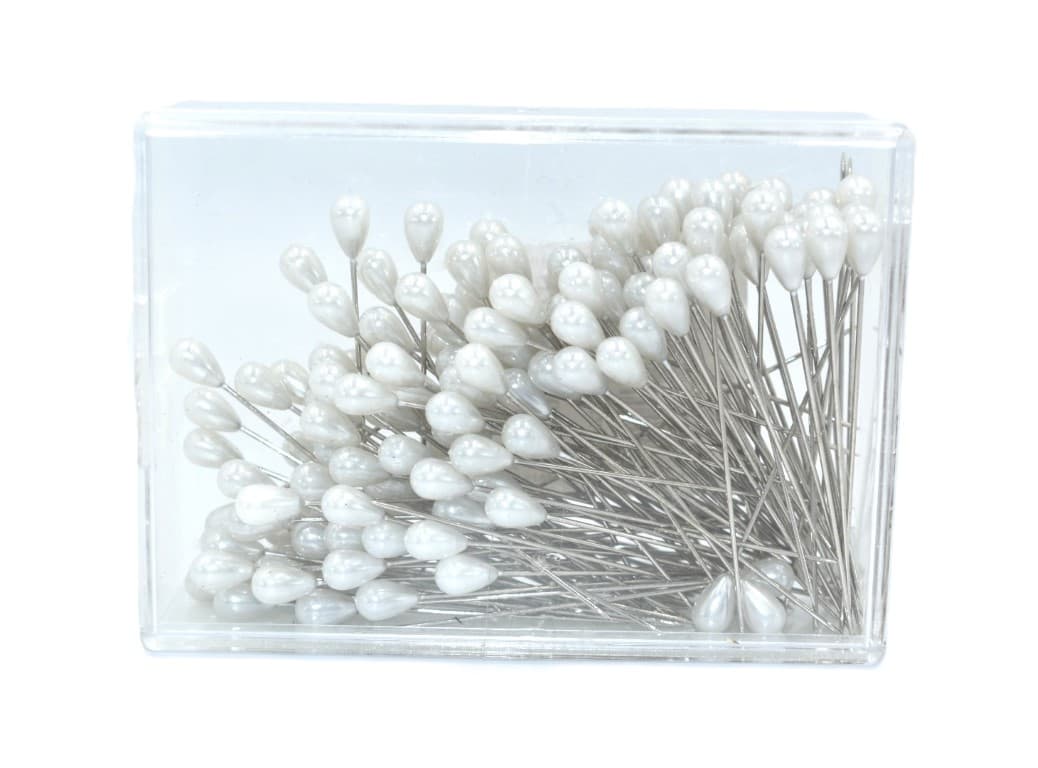 Szpilki z łezką, wym: 6x10x65mm/144szt, białe