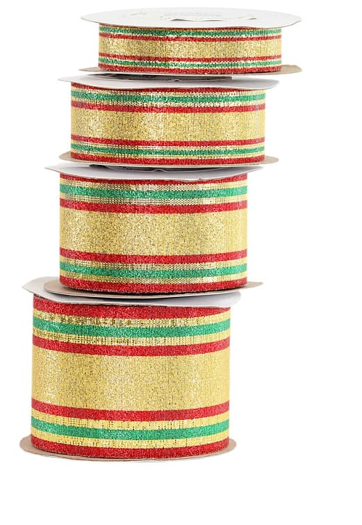 Wstążka szkocka z brokatem, 38mm/9mb, złocona M1