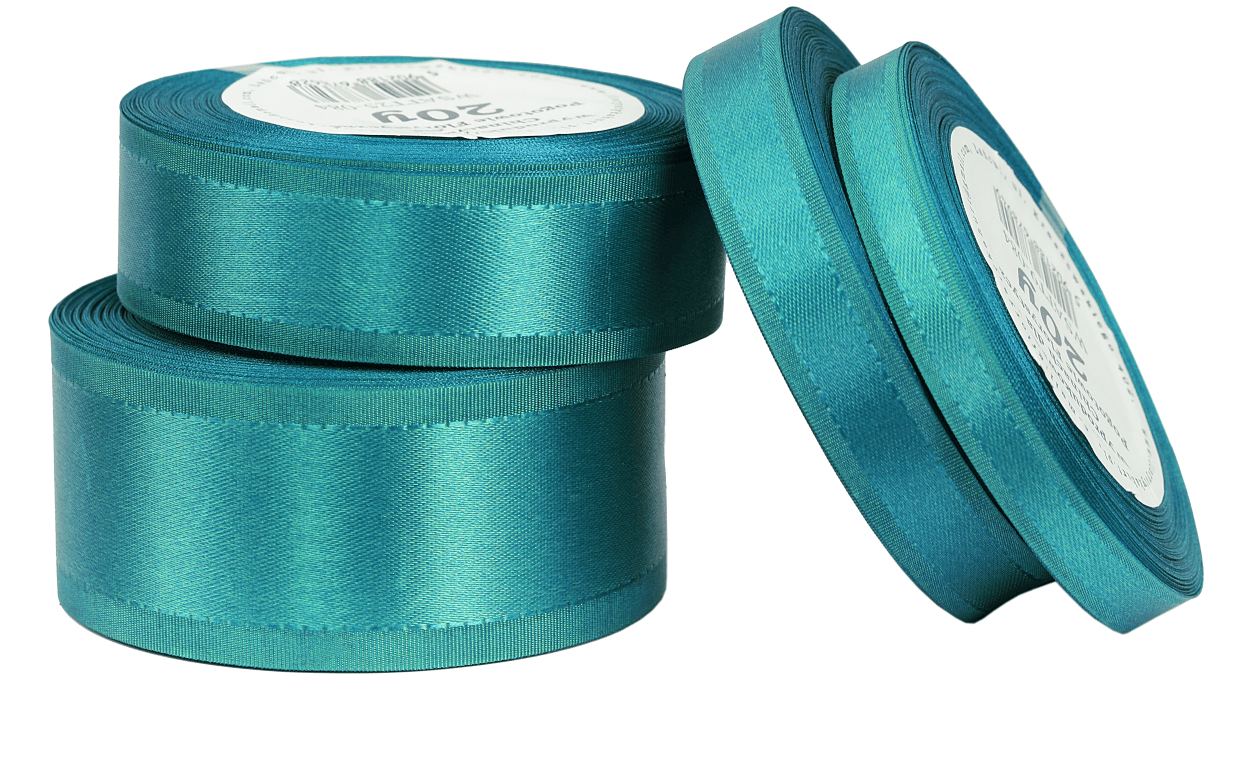 Wstążka z paskami satyna/tafta, 15mm/20y, turkus