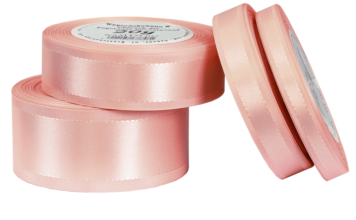 Wstążka z paskami satyna/tafta 38mm/20y, j.br.róż