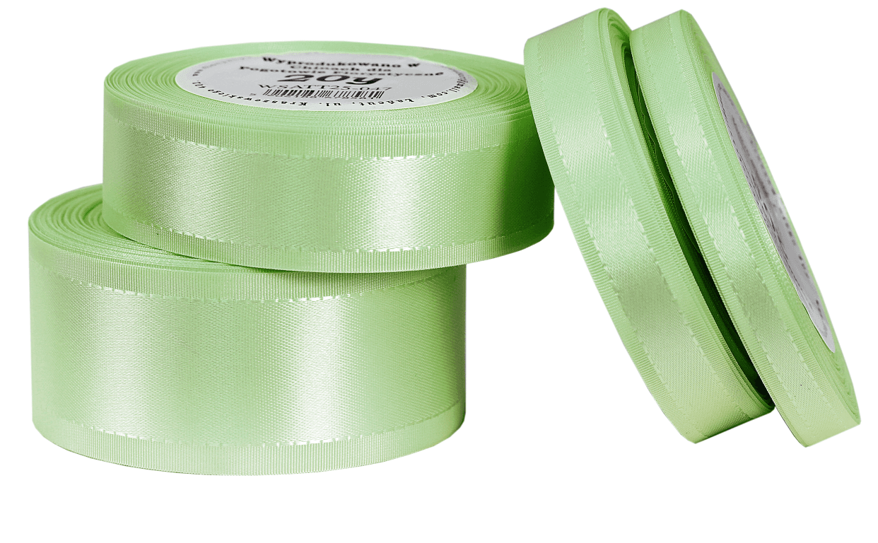 Wstążka z paskami satyna/tafta 38mm/20y, j.zieleń