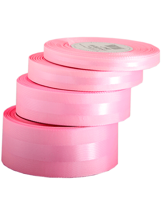 Wstążka z paskiem satyna/ryps,25mm/20y, amarantowa