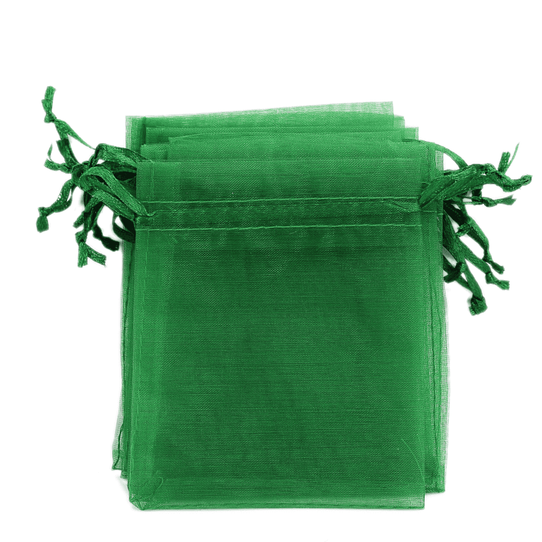 Woreczki z organzy, 10x12cm/12szt, zielone