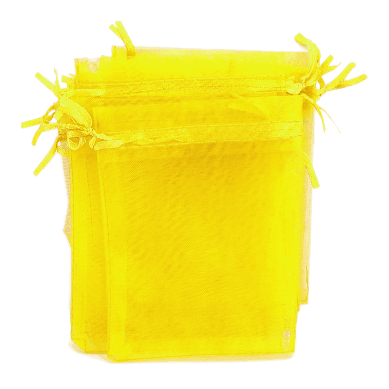 Woreczki z organzy, 10x12cm/12szt, żółte