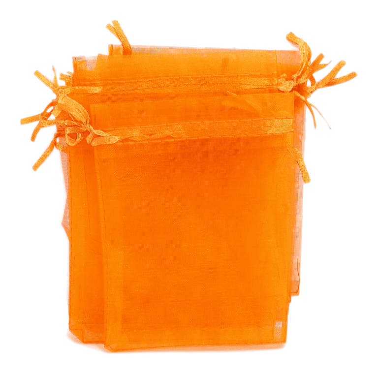 Woreczki z organzy, 10x12cm/12szt, pomarańczowe