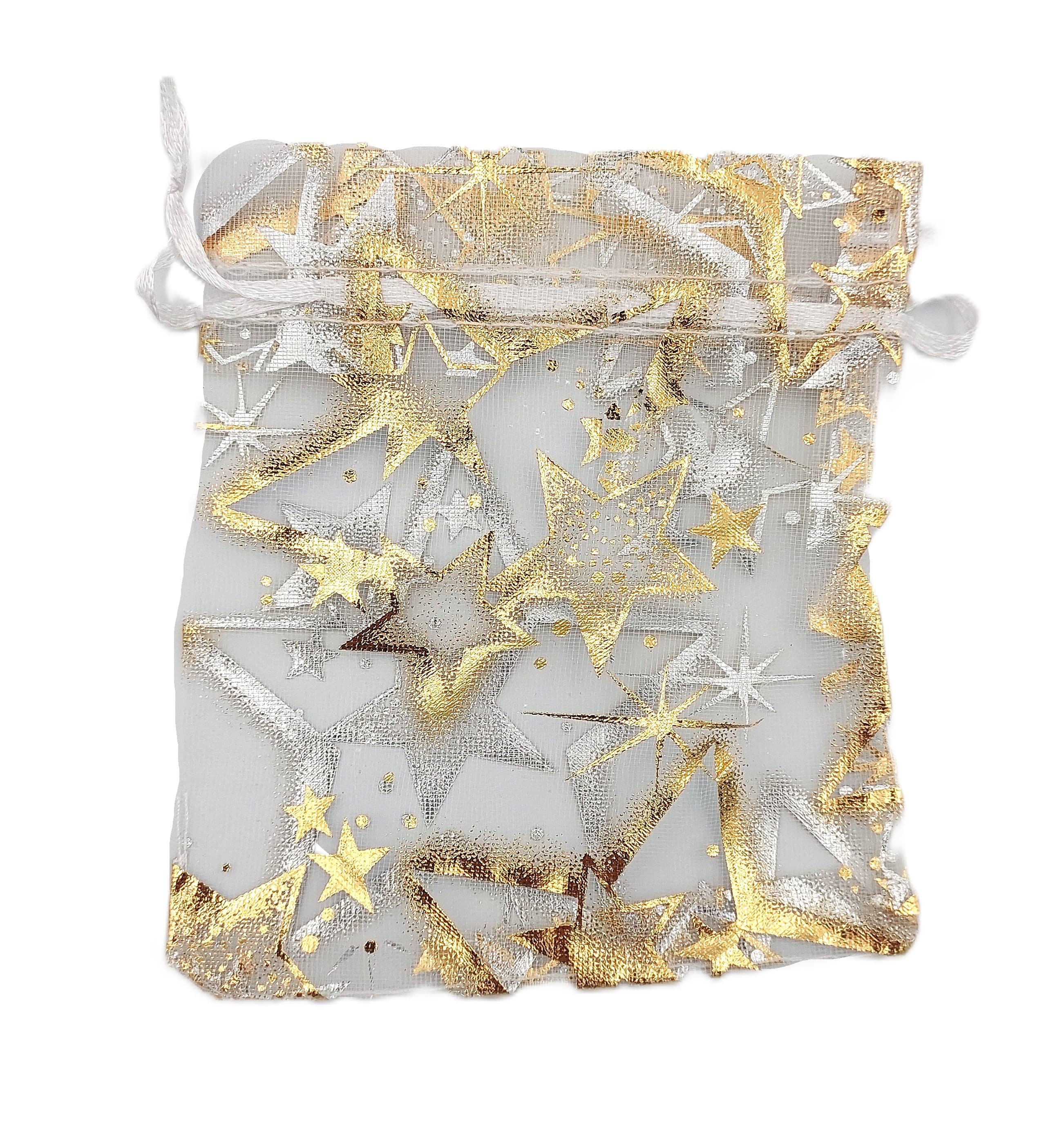Woreczki z organzy WZORY, 10x12cm/12szt, model 01