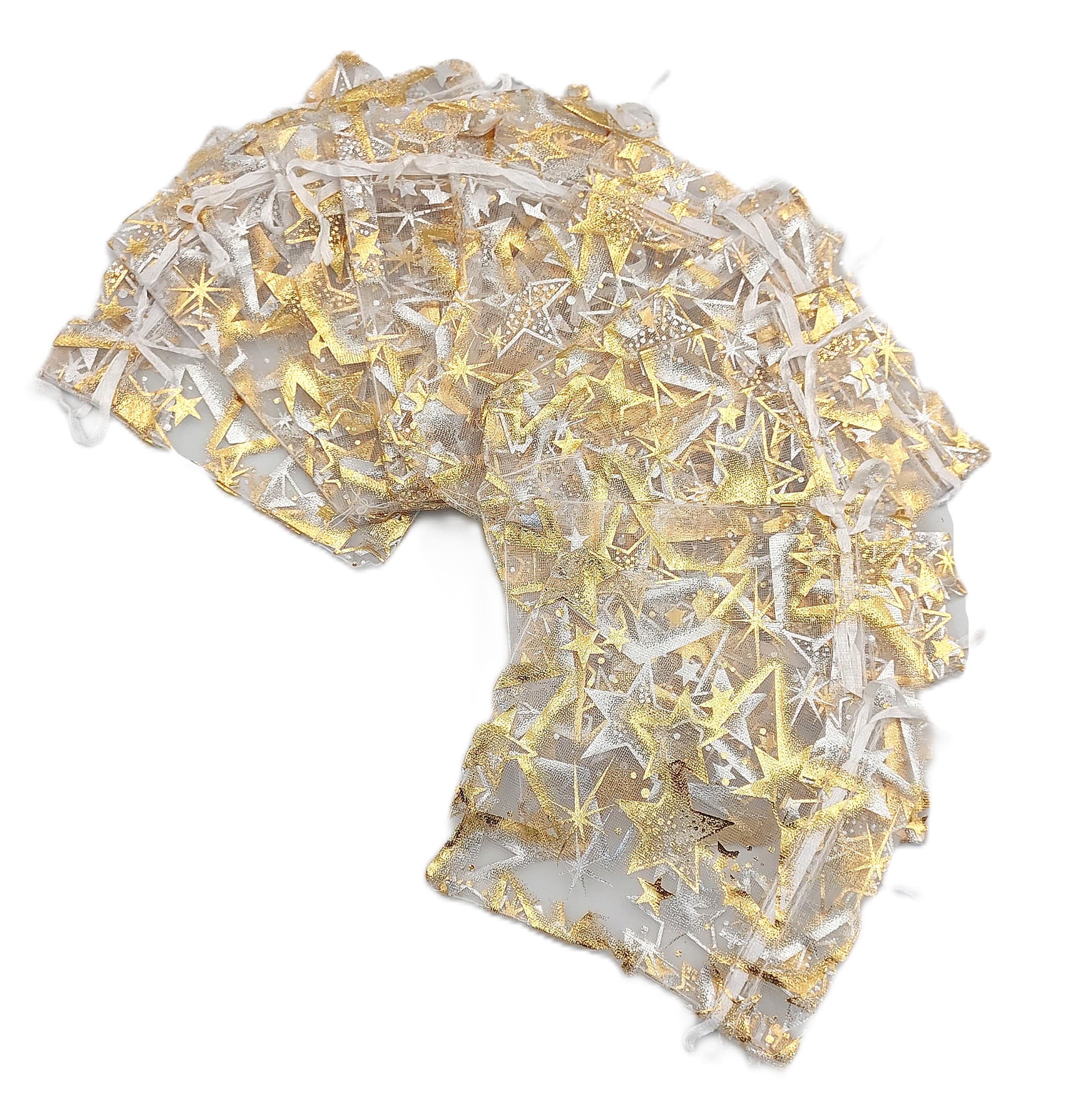 Woreczki z organzy WZORY, 10x12cm/12szt, model 01