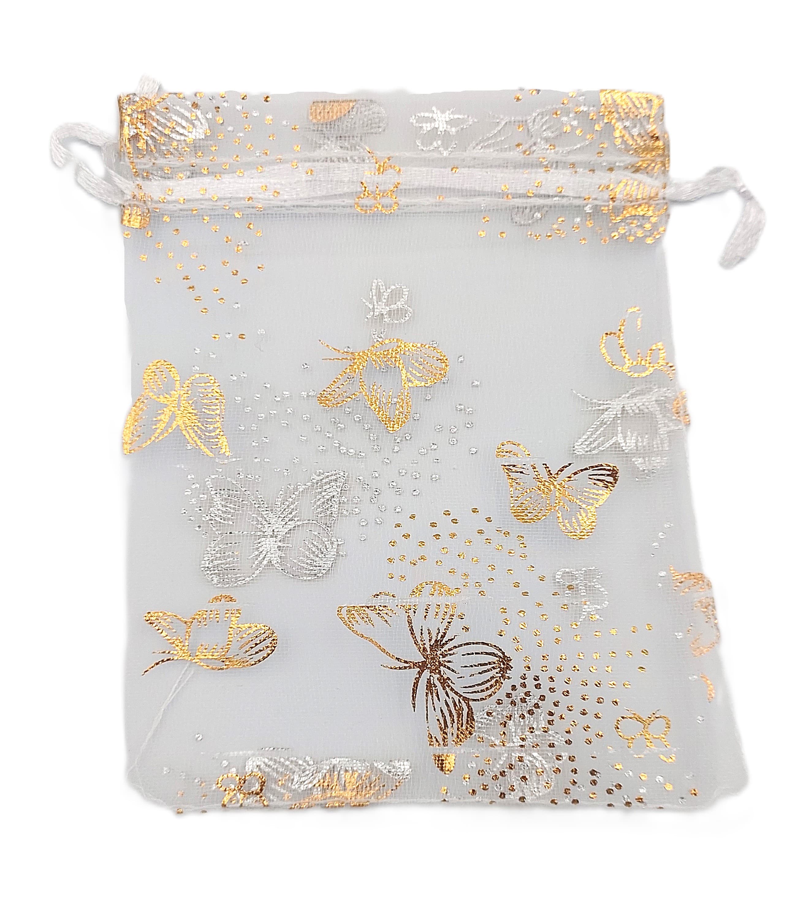 Woreczki z organzy WZORY, 10x12cm/12szt, model 05