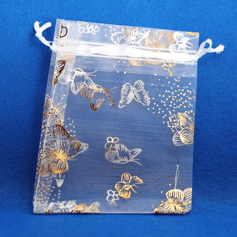 Woreczki z organzy WZORY, 10x12cm/12szt, model 05