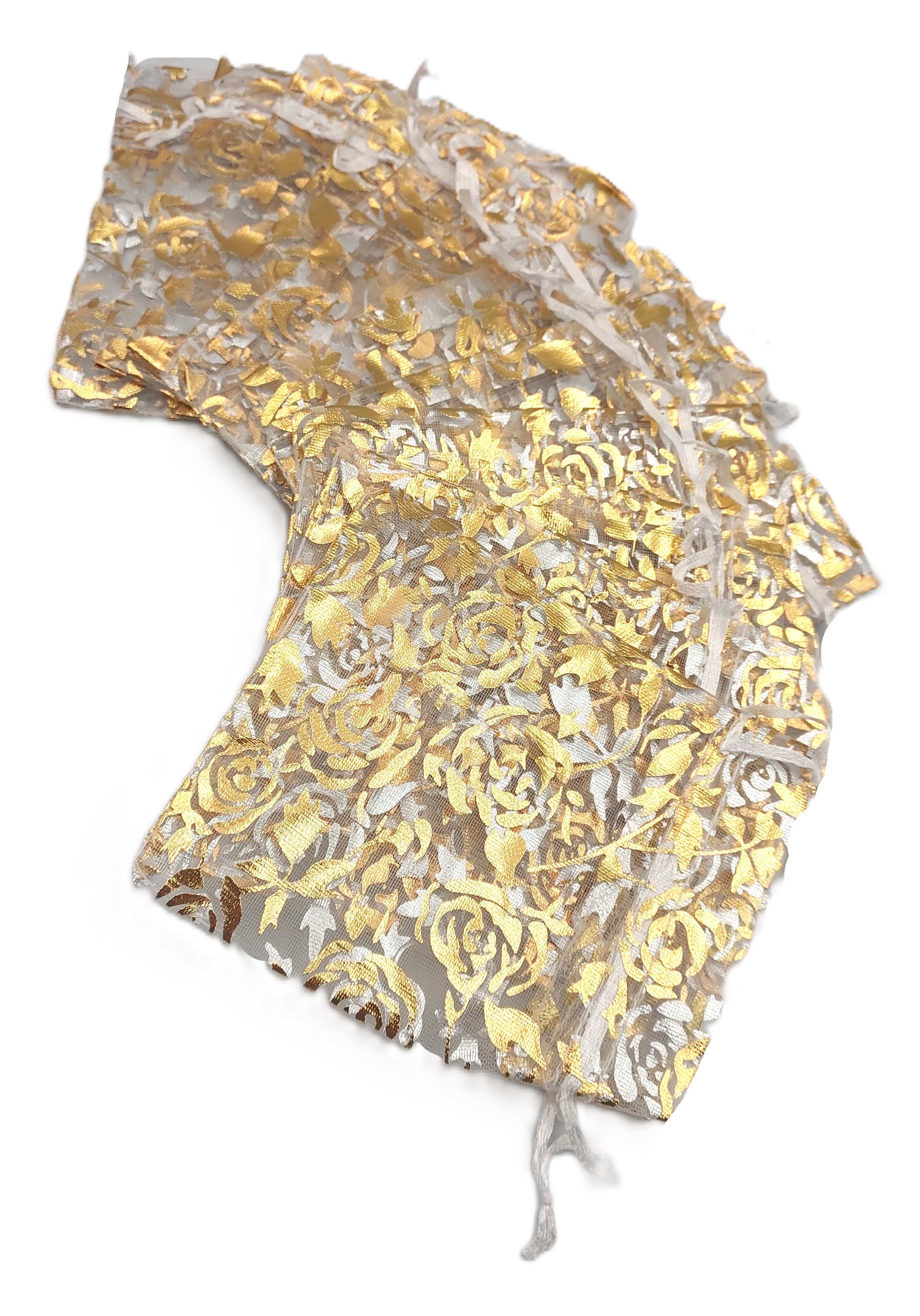 Woreczki z organzy WZORY, 10x12cm/12szt, model 06