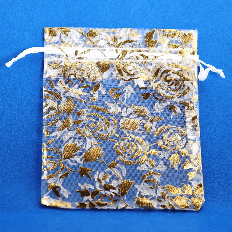 Woreczki z organzy WZORY, 10x12cm/12szt, model 06