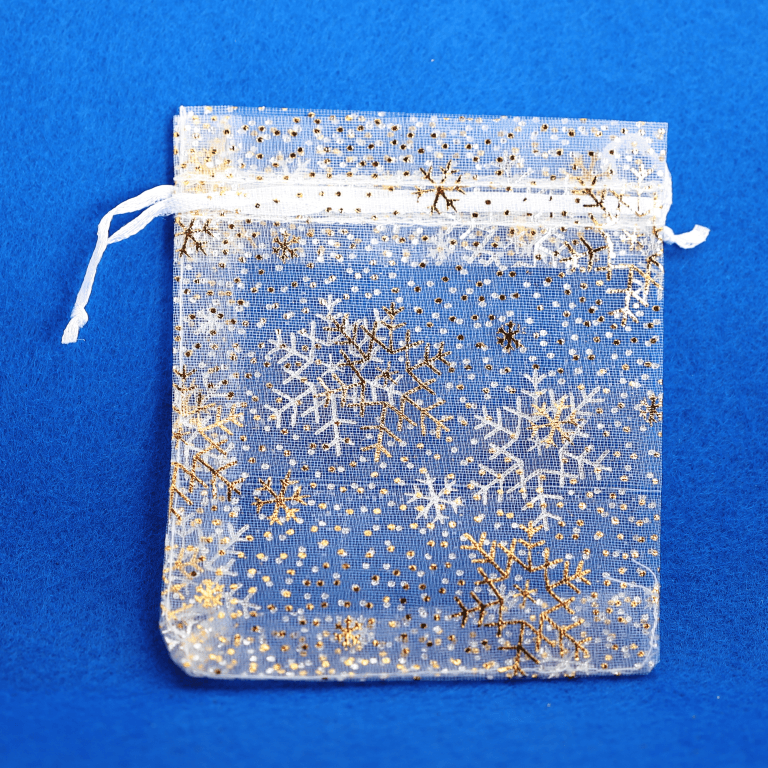 Woreczki z organzy WZORY, 10x12cm/12szt, model 09