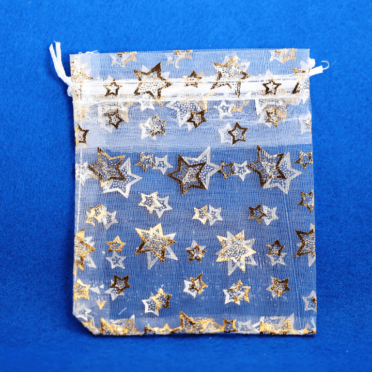 Woreczki z organzy WZORY, 10x12cm/12szt, model 10