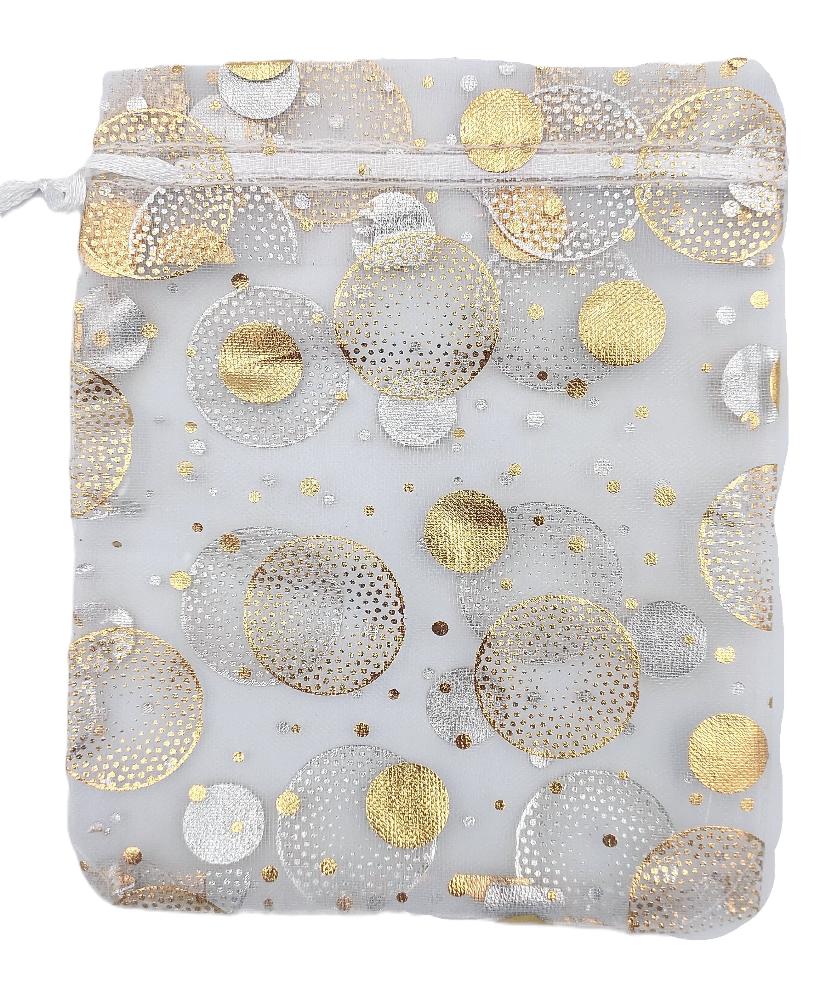 Woreczki z organzy WZORY, 12x15cm/12szt, model 04