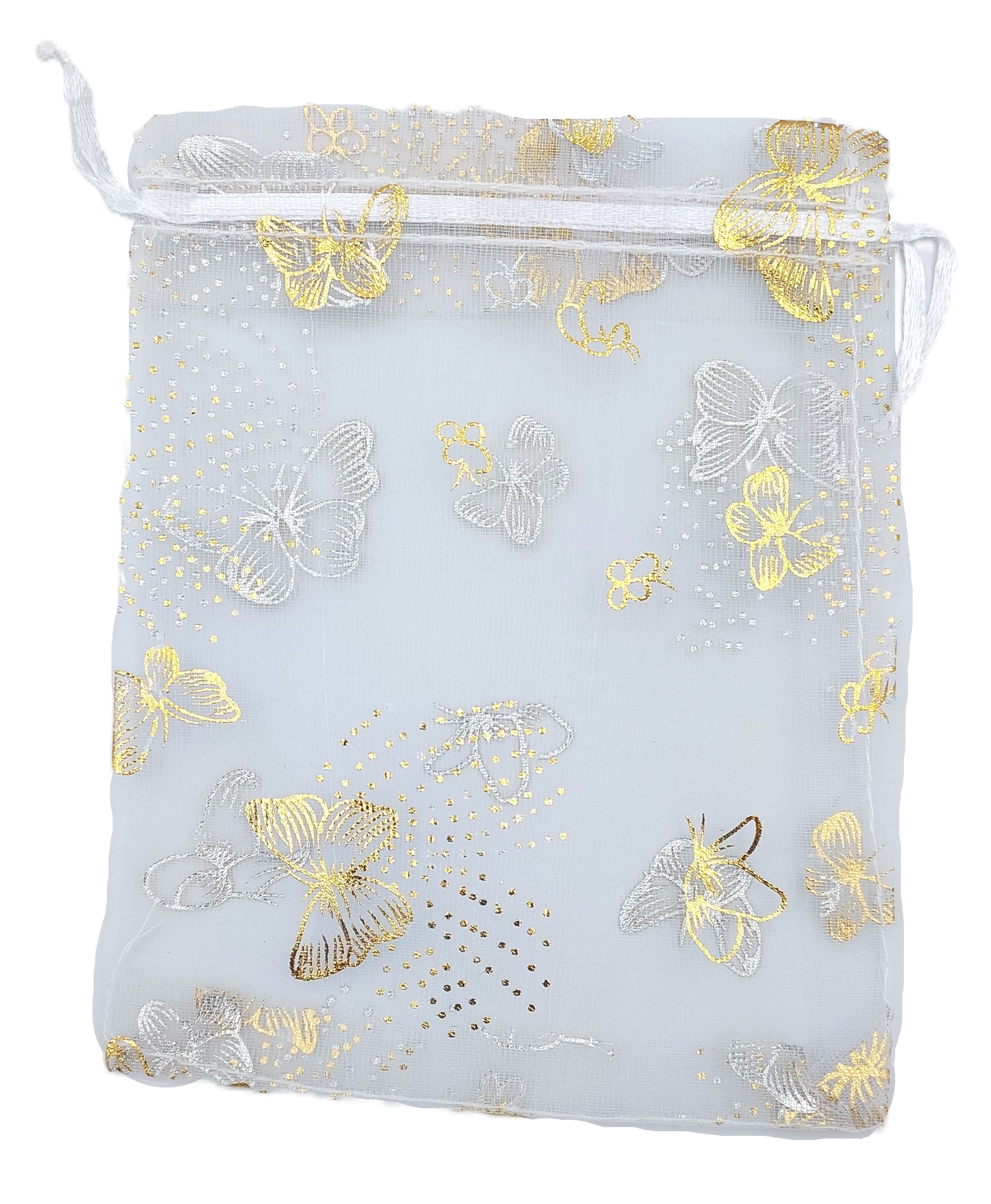 Woreczki z organzy WZORY, 12x15cm/12szt, model 05