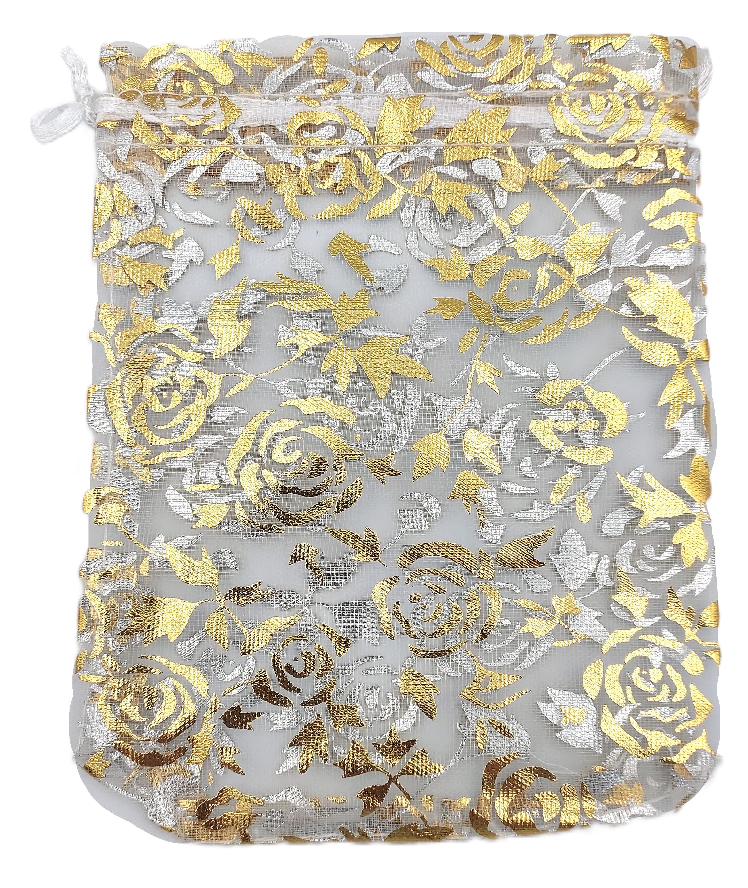 Woreczki z organzy WZORY, 12x15cm/12szt, model 06