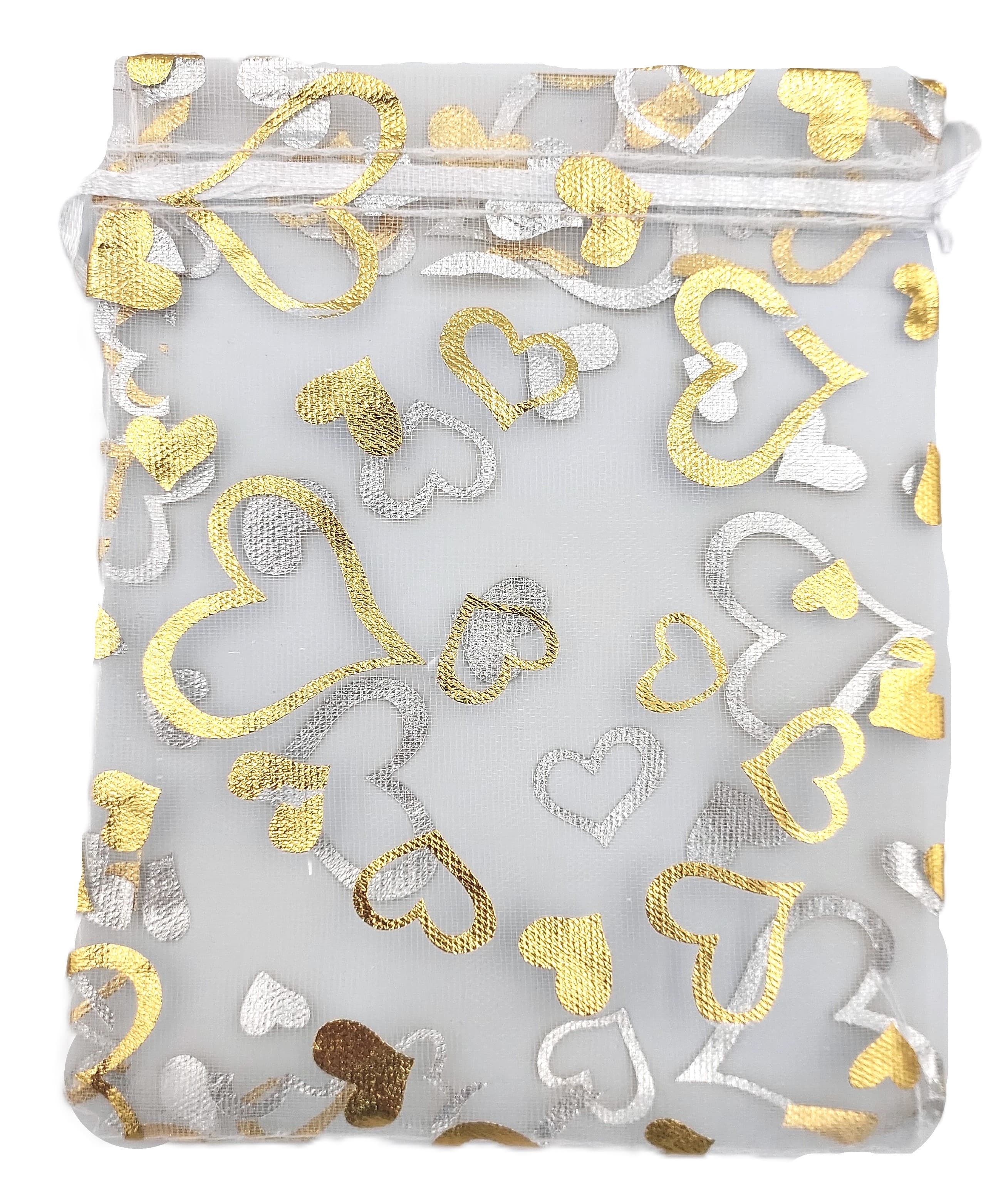 Woreczki z organzy WZORY, 12x15cm/12szt, model 07