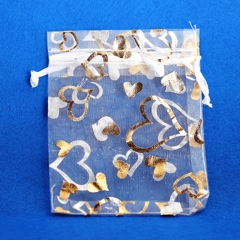 Woreczki z organzy WZORY, 12x15cm/12szt, model 07