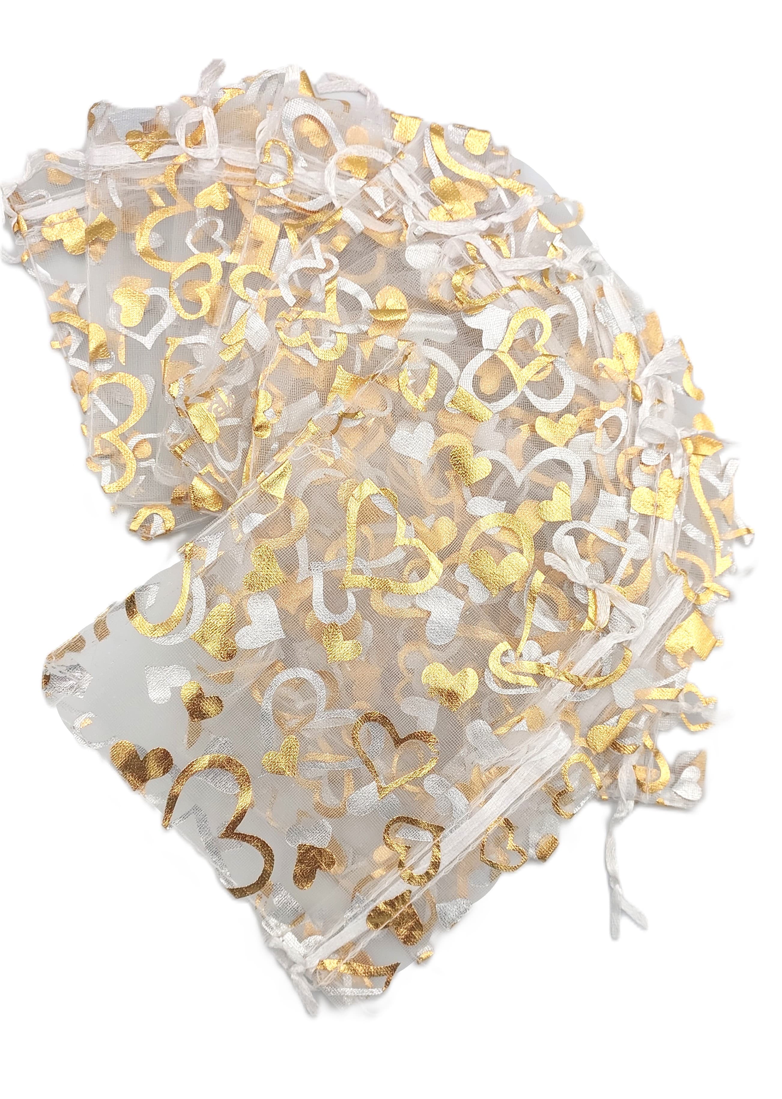 Woreczki z organzy WZORY, 12x15cm/12szt, model 07