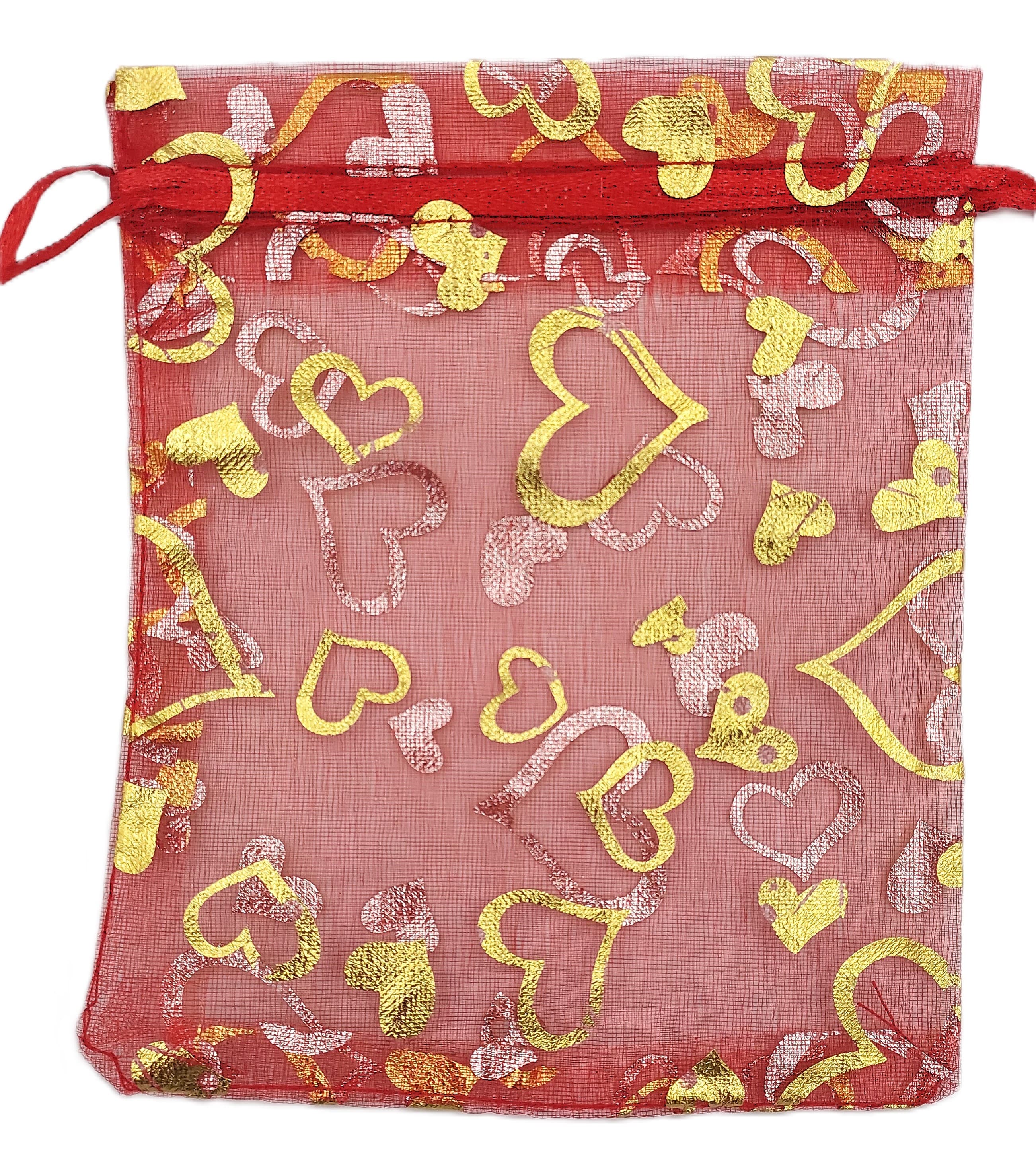 Woreczki z organzy WZORY, 12x15cm/12szt, model 07