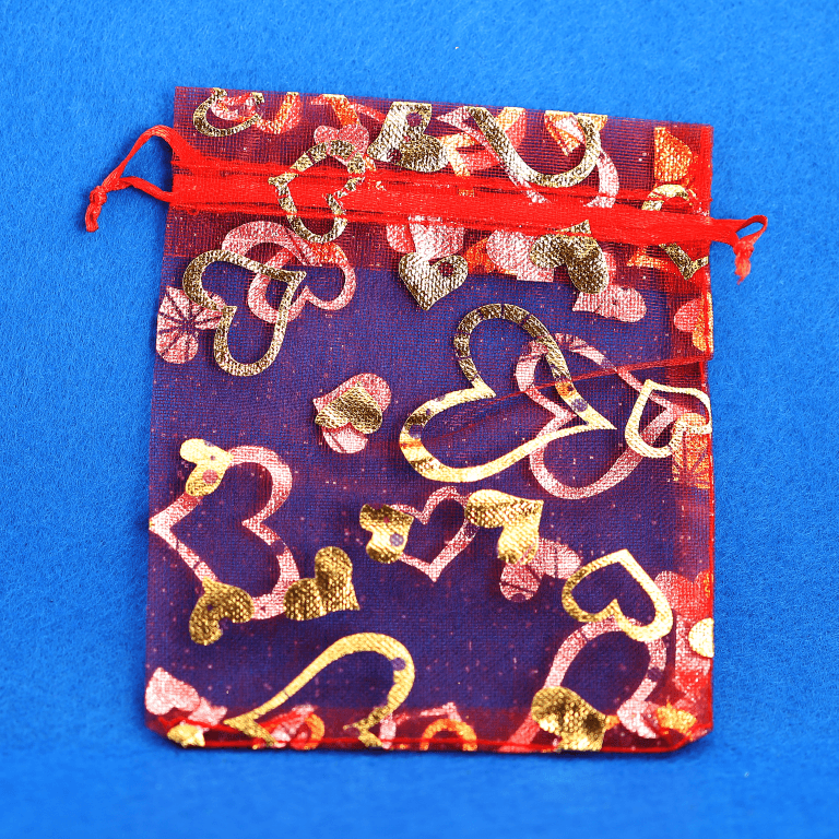 Woreczki z organzy WZORY, 12x15cm/12szt, model 07