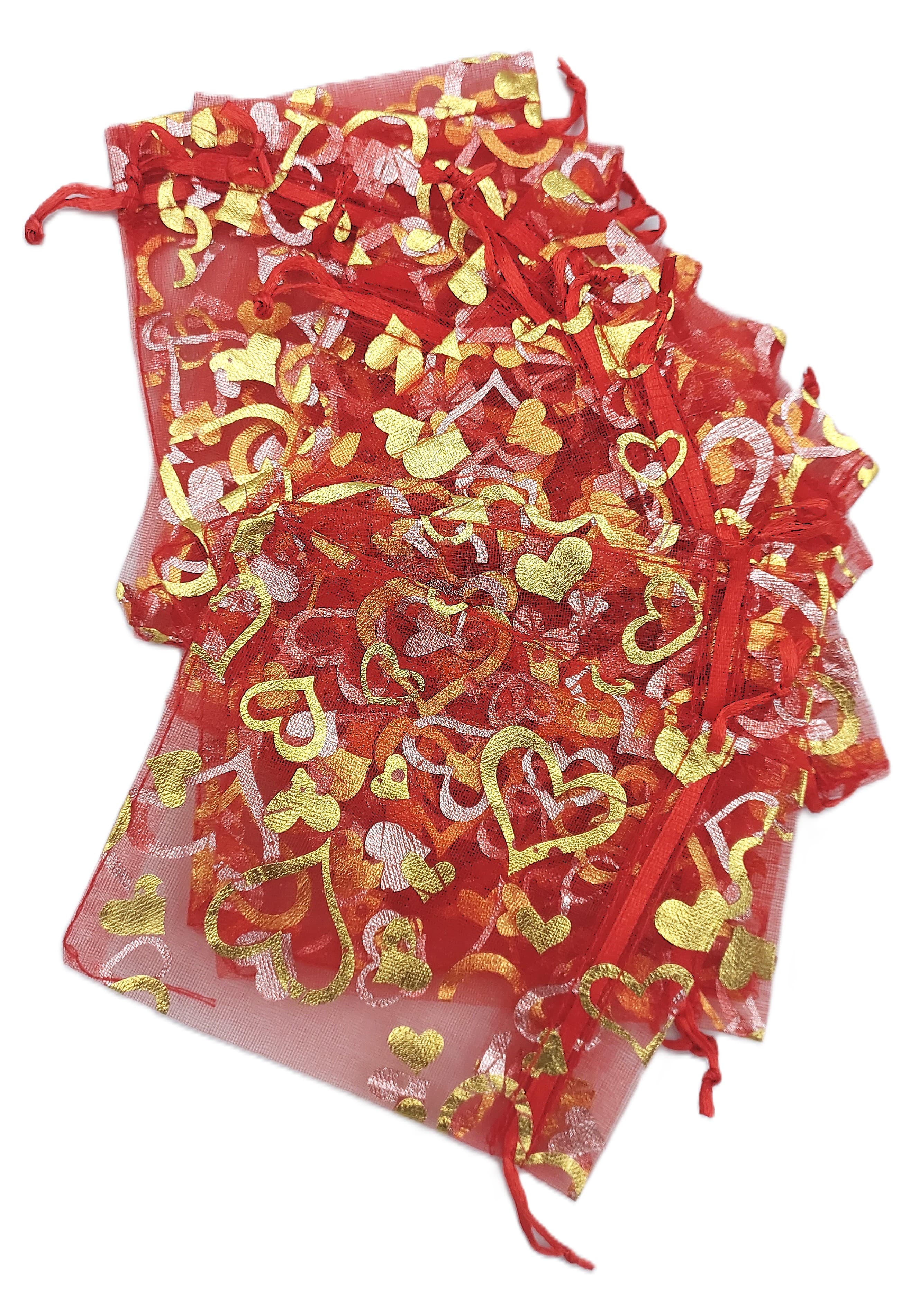 Woreczki z organzy WZORY, 12x15cm/12szt, model 07