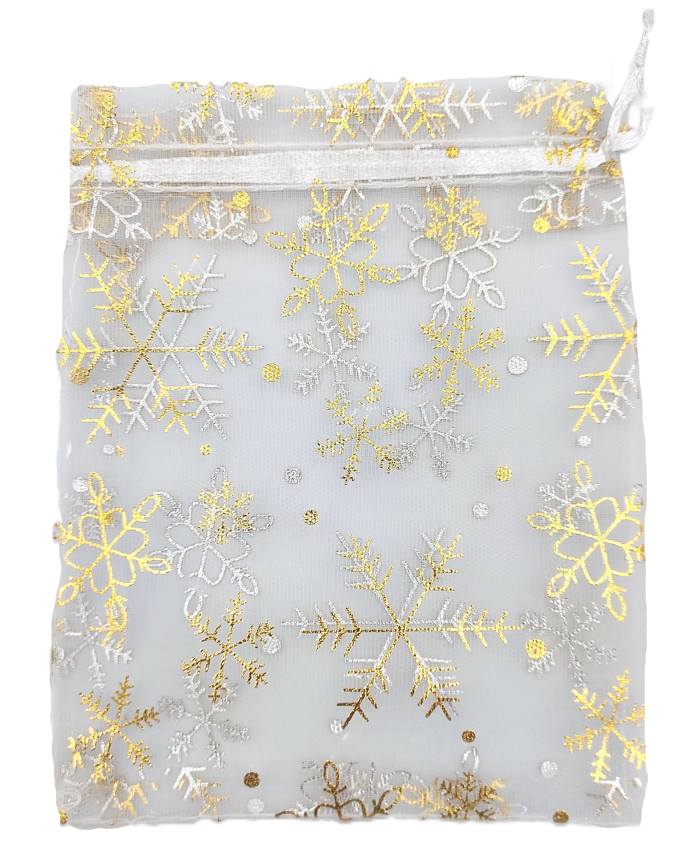 Woreczki z organzy WZORY, 12x15cm/12szt, model 08