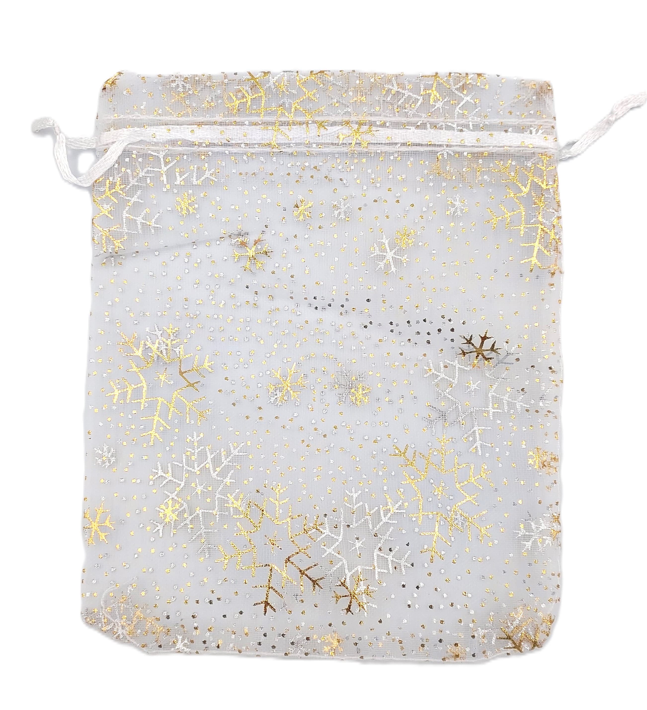 Woreczki z organzy WZORY, 12x15cm/12szt, model 09