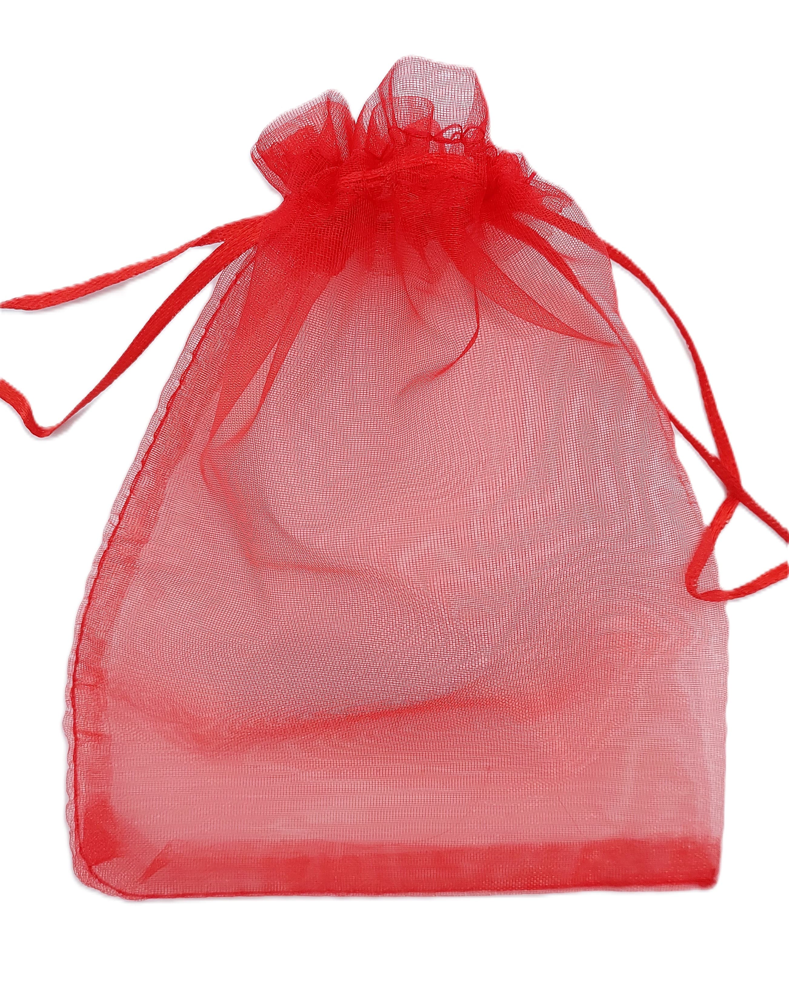 Woreczki z organzy, 12x15cm/12szt, czerwone