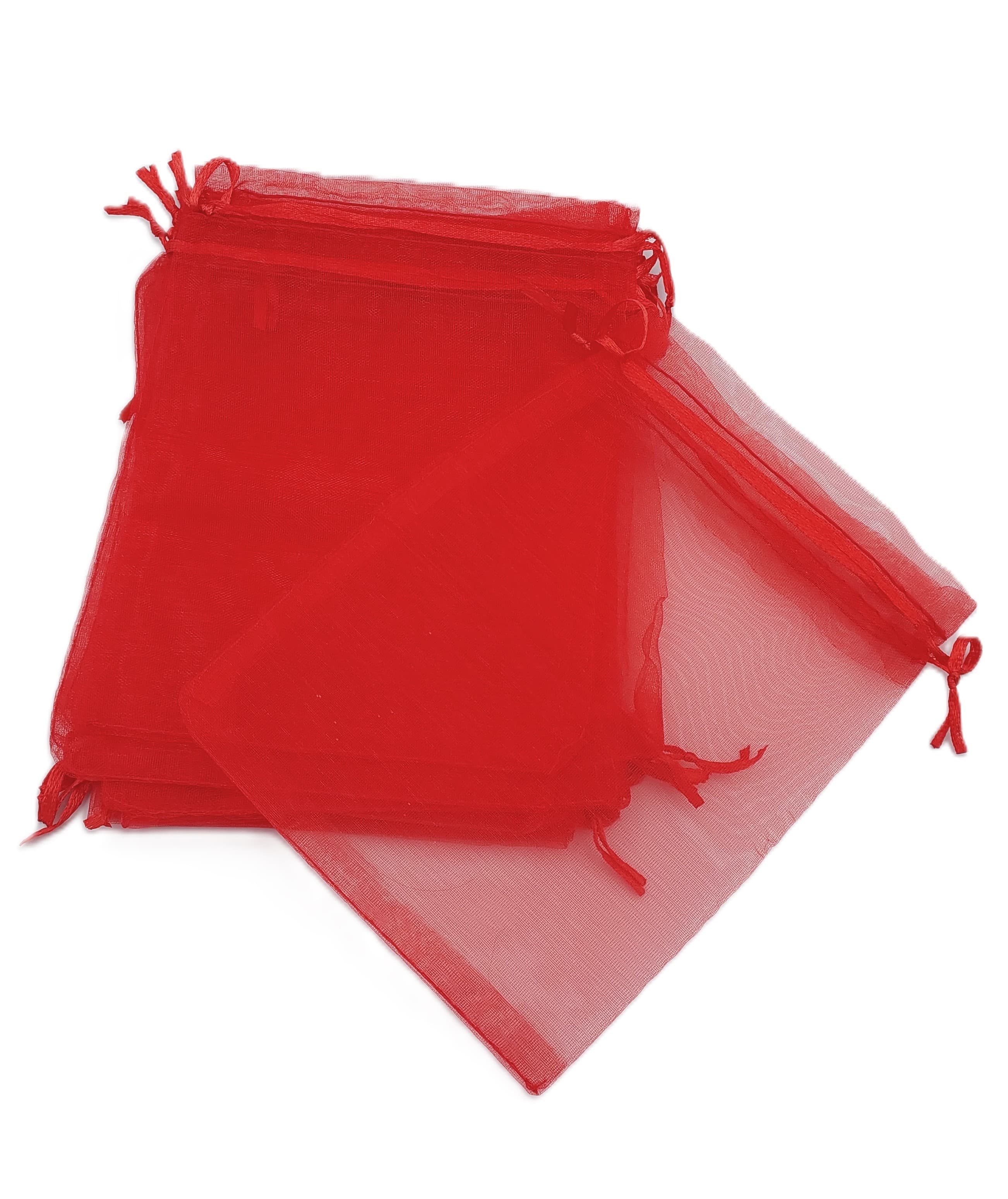 Woreczki z organzy, 12x15cm/12szt, czerwone