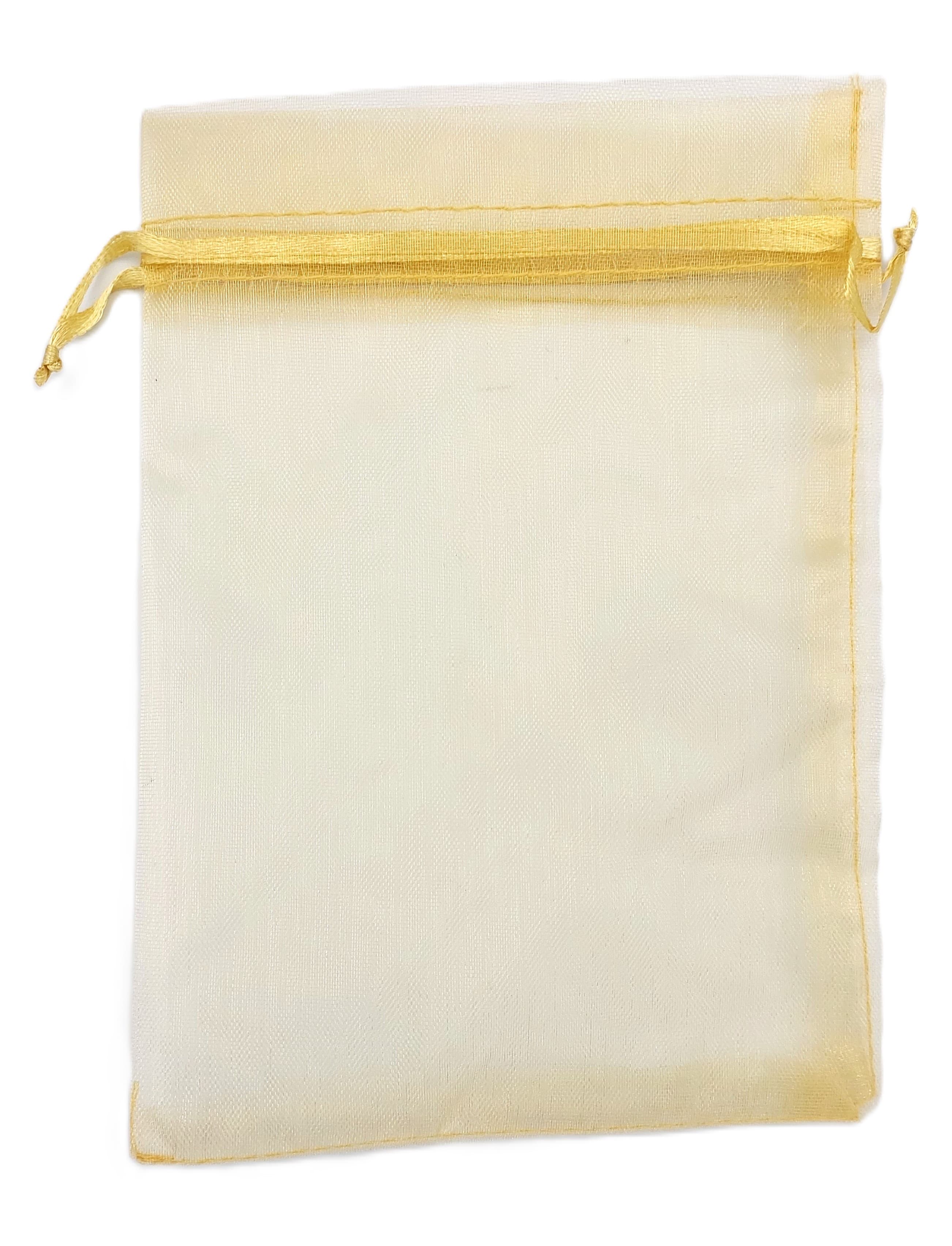 Woreczki z organzy, 12x15cm/12szt, złote