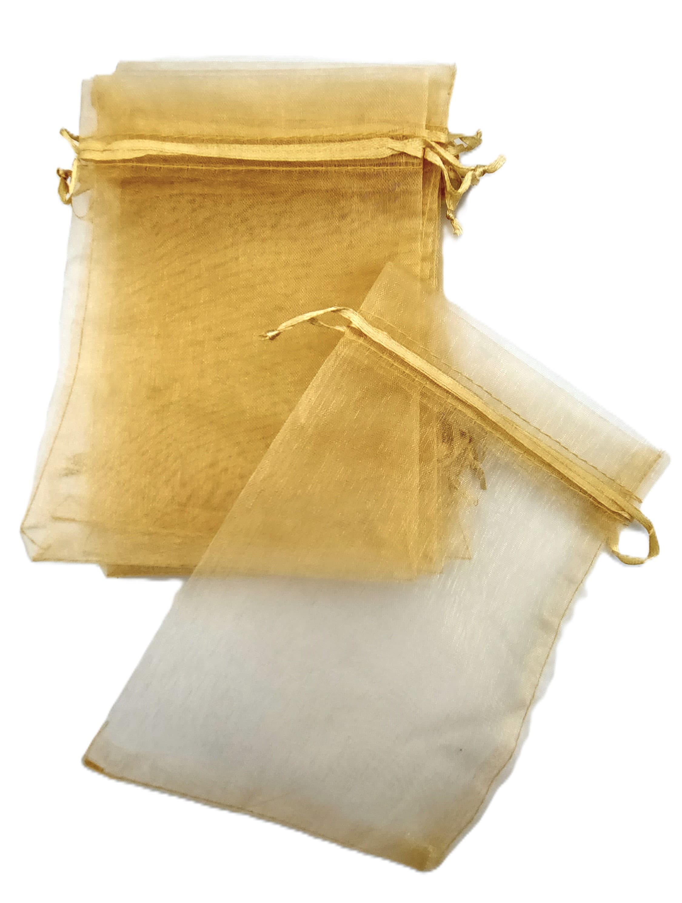 Woreczki z organzy, 12x15cm/12szt, złote