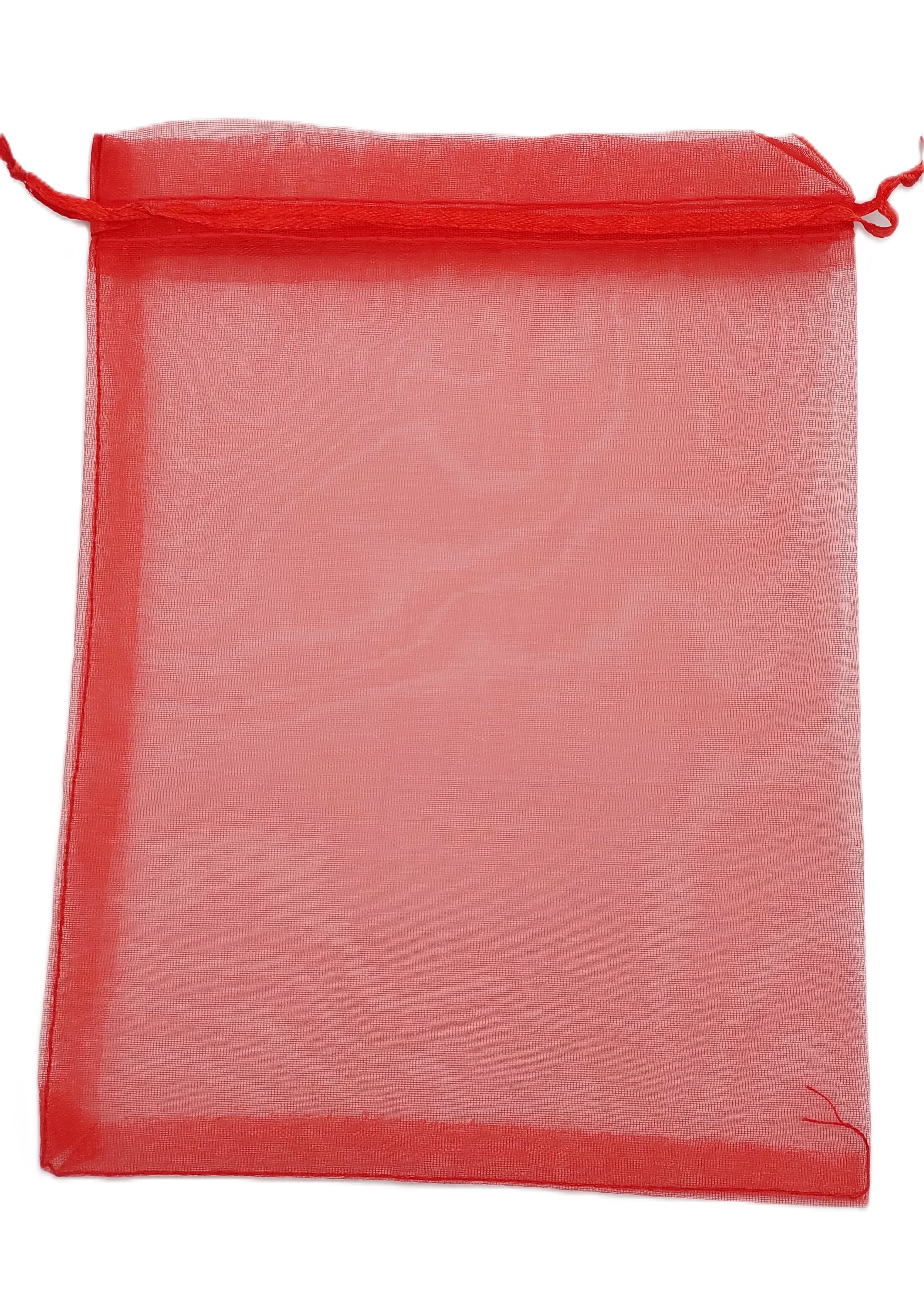 Woreczki z organzy, 15x20cm/12szt, czerwone