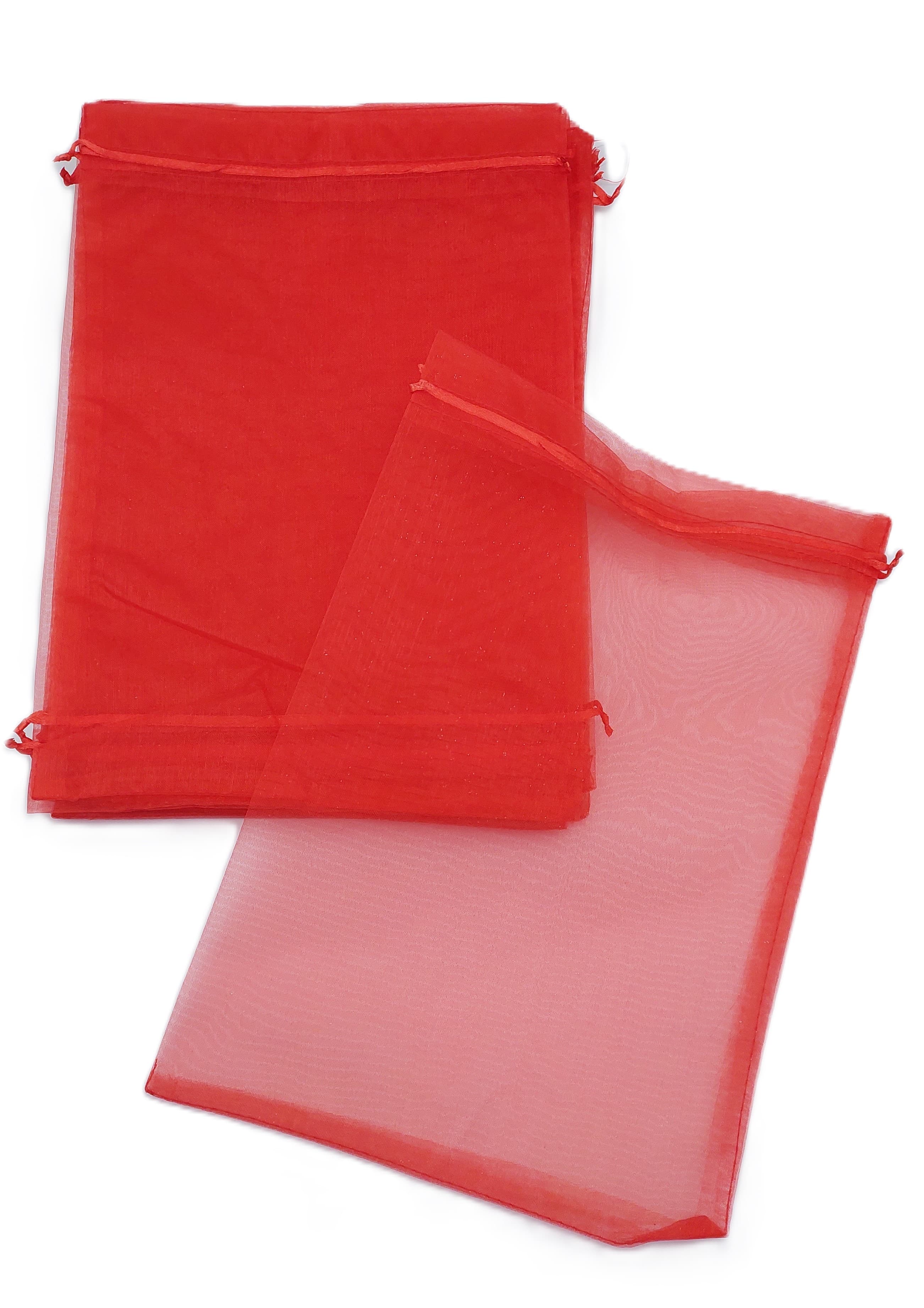Woreczki z organzy, 25x35cm/12szt, czerwone