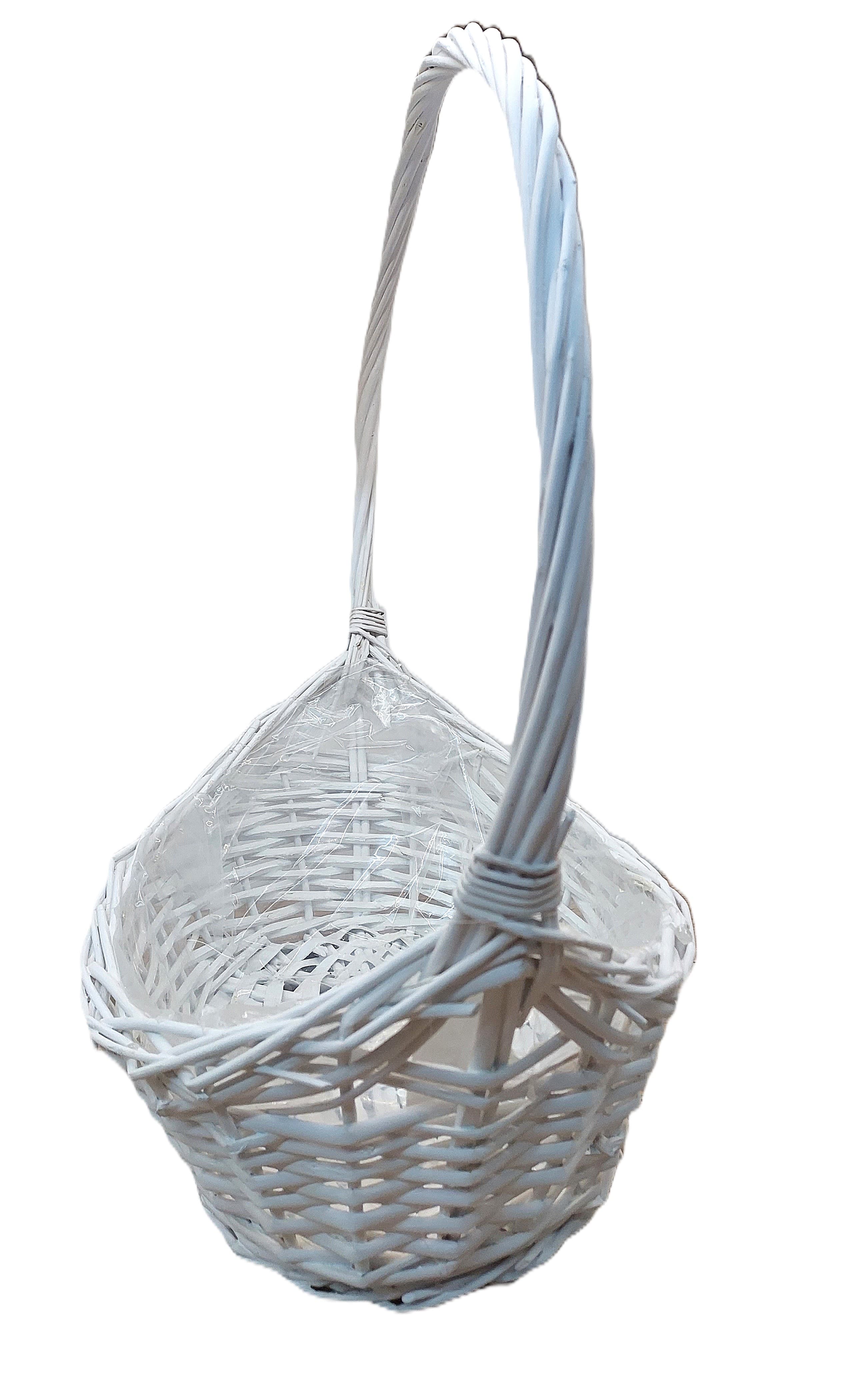 Kosz wiklinowy BIAŁY średni - 40x47 cm