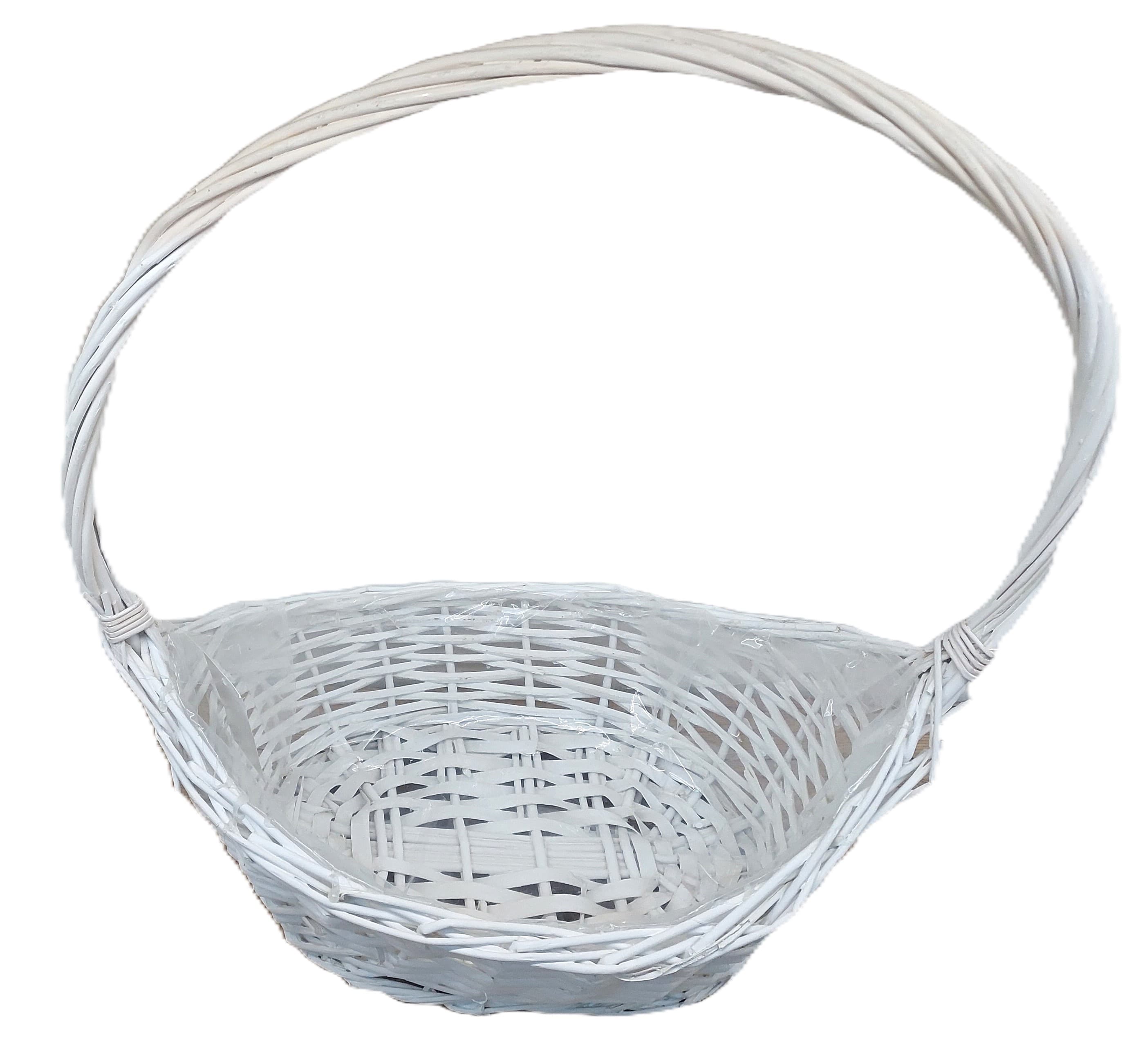 Kosz wiklinowy BIAŁY średni - 40x47 cm