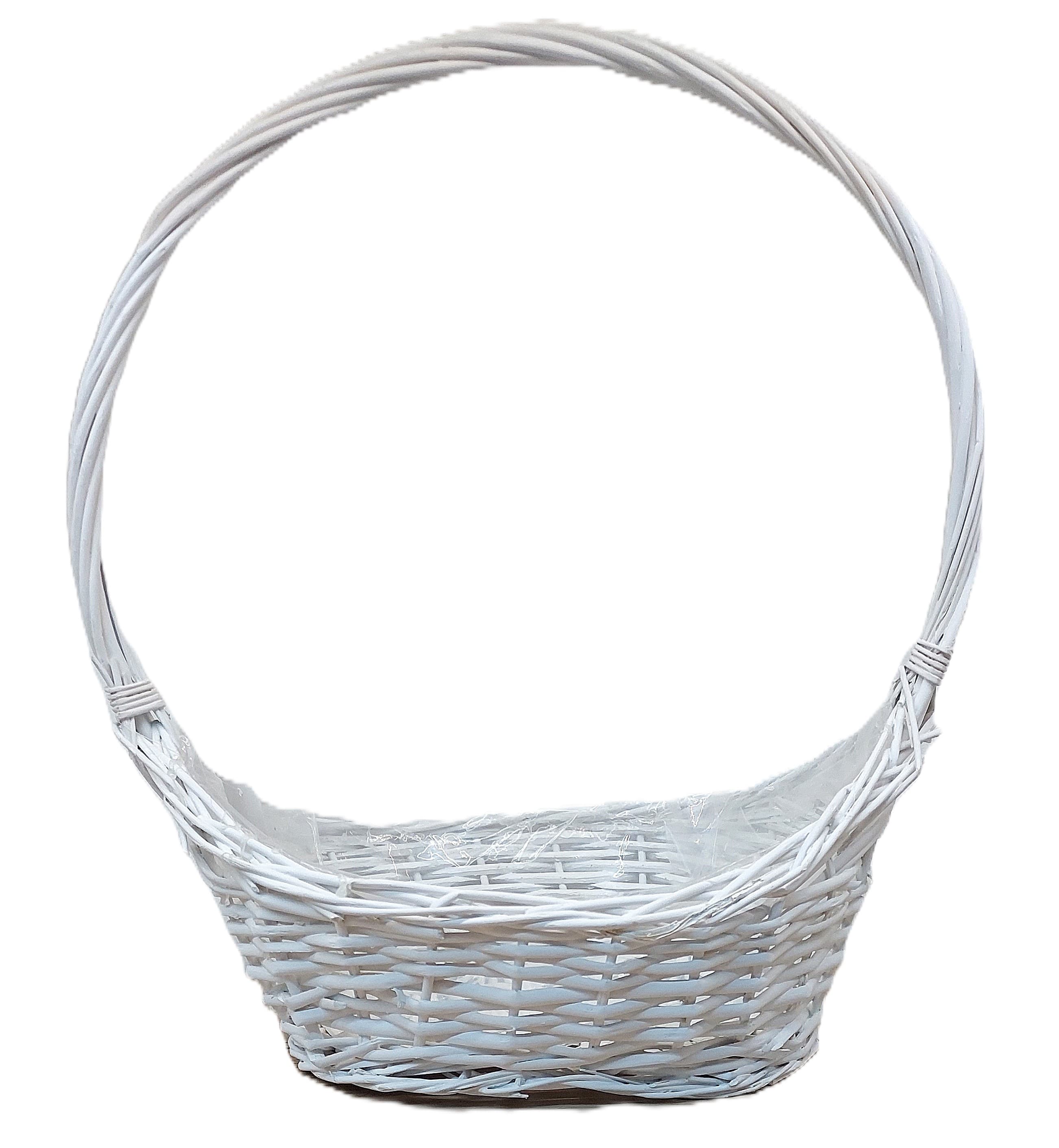 Kosz wiklinowy BIAŁY mały - 34x46 cm