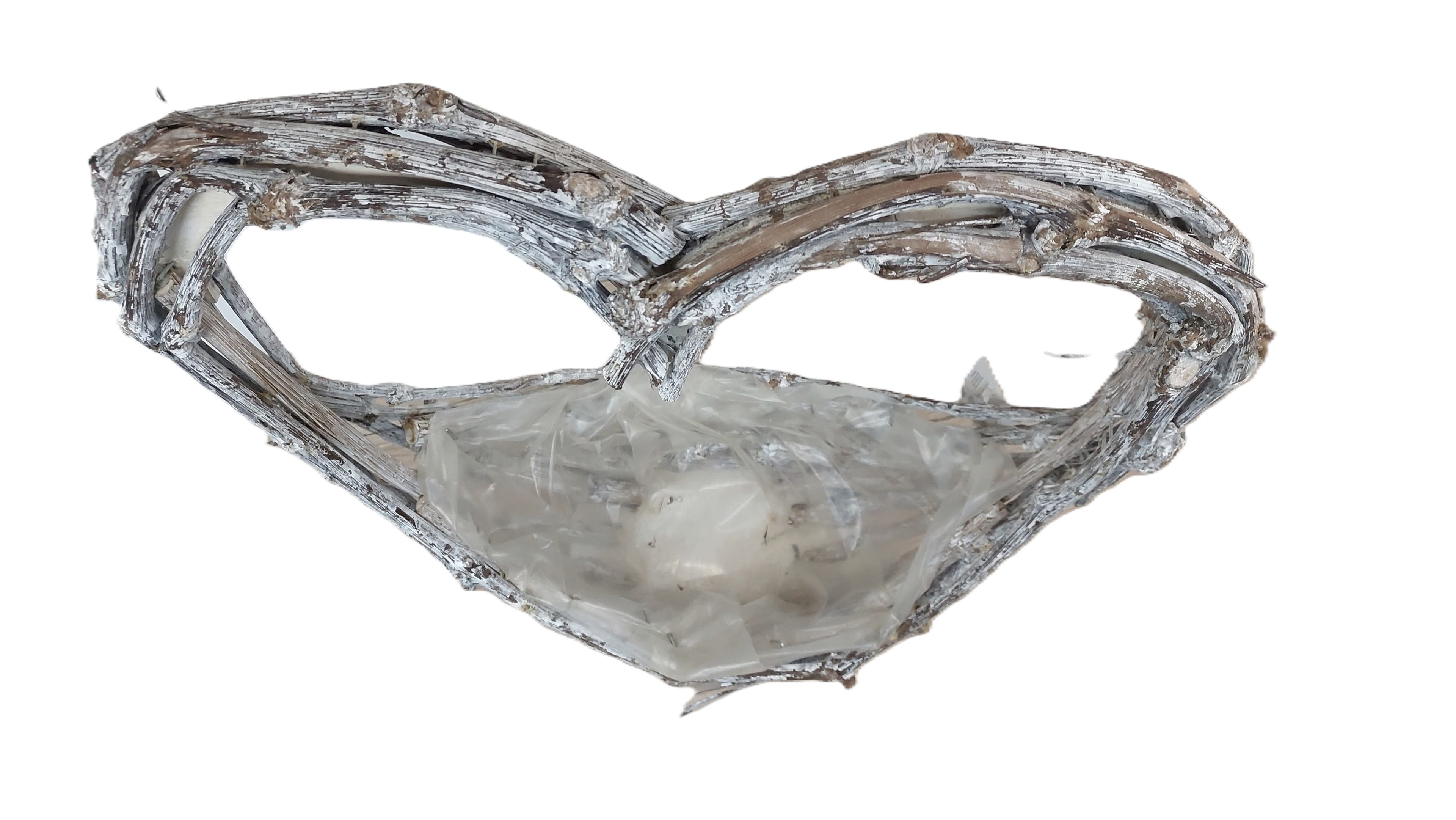 Osłonka drewniana serce SZARA - 34x34 cm