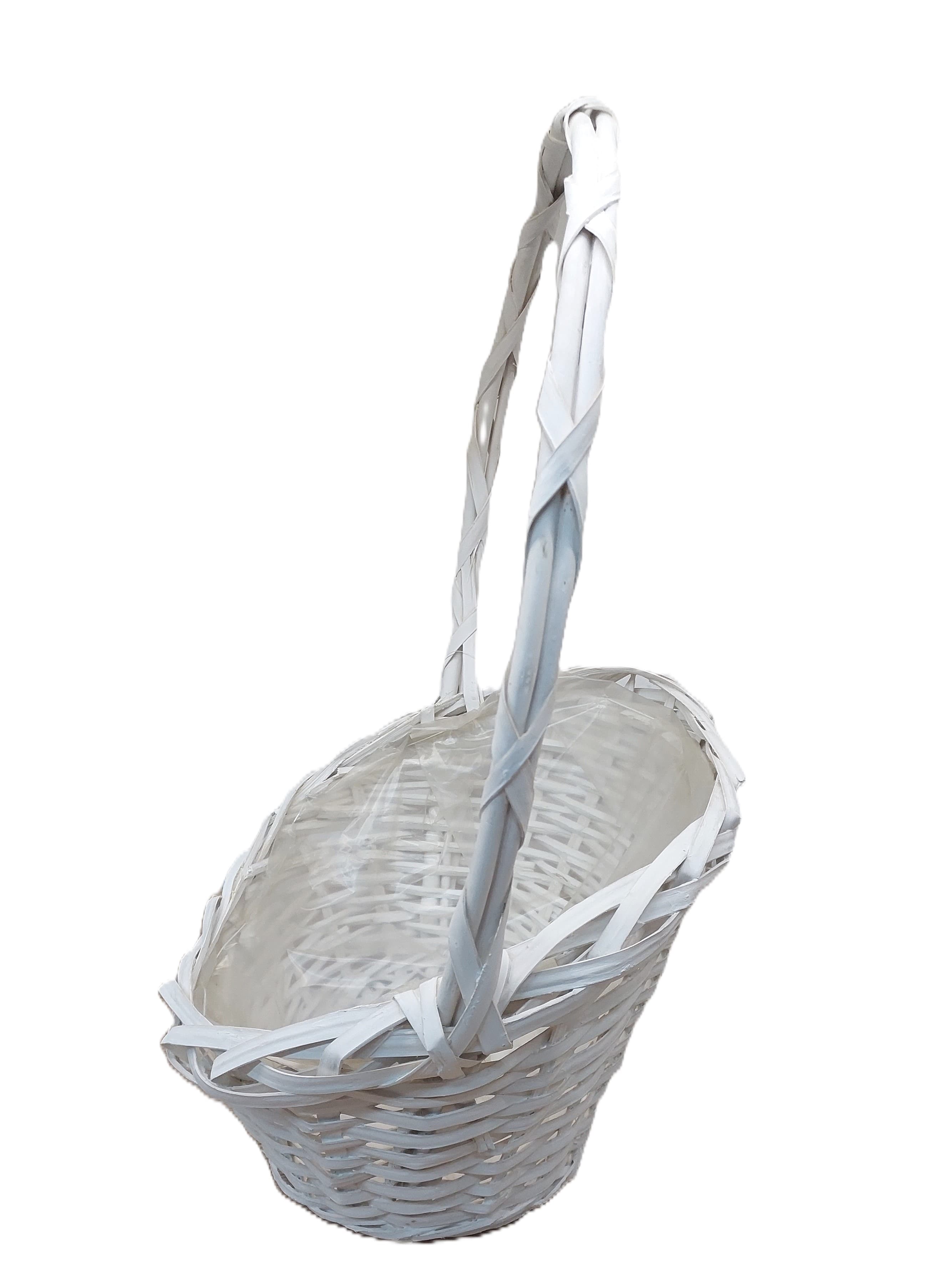 Kosz wiklinowy stopniowany BIAŁY średni - 49x35cm