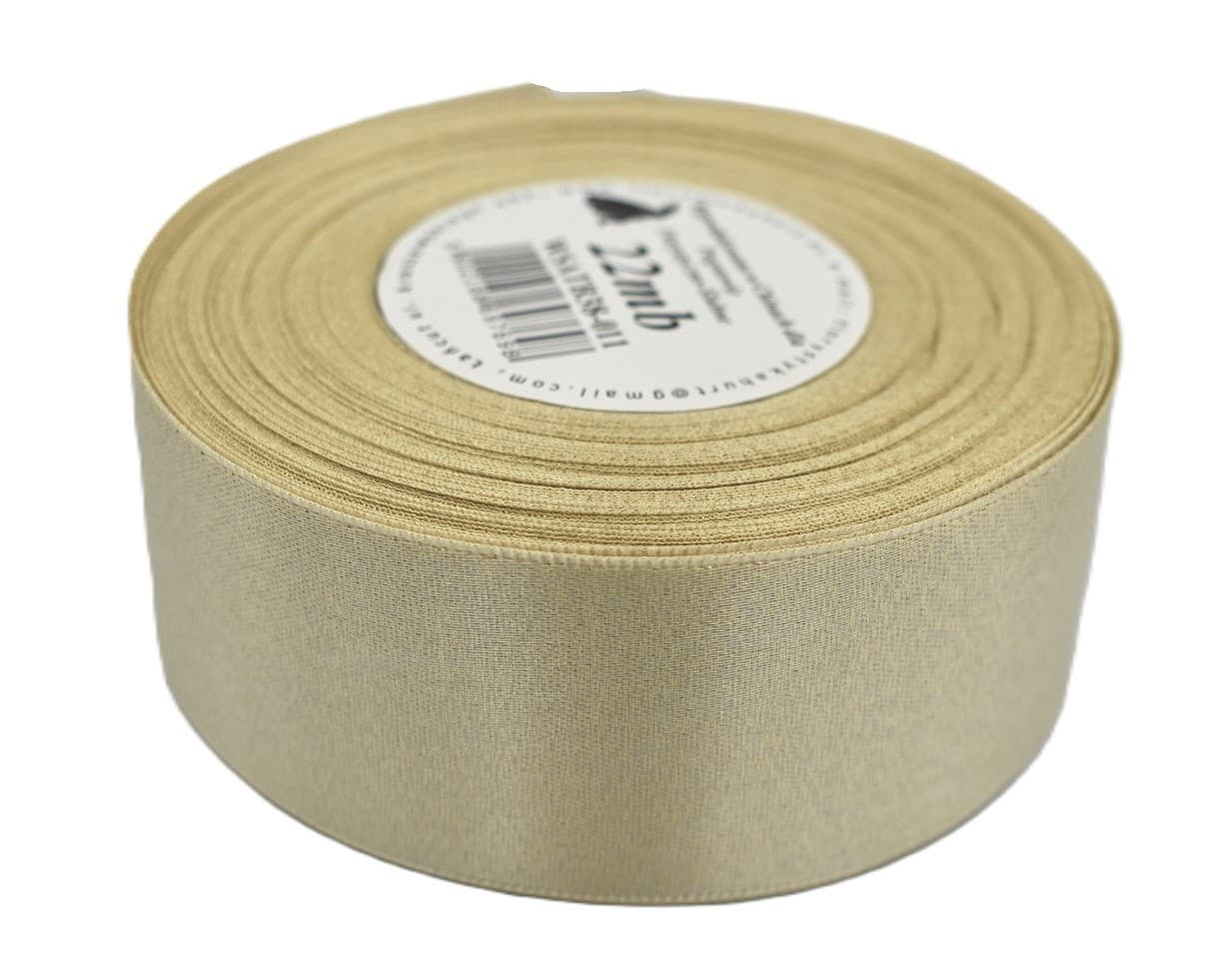 Wstążka satynowa z brokatem 38mm/22mb, j.kremowa