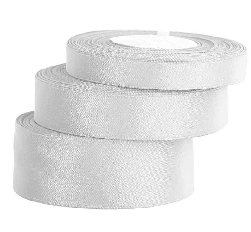 Wstążka satynowa PREMIUM, 15mm/20y, srebrna
